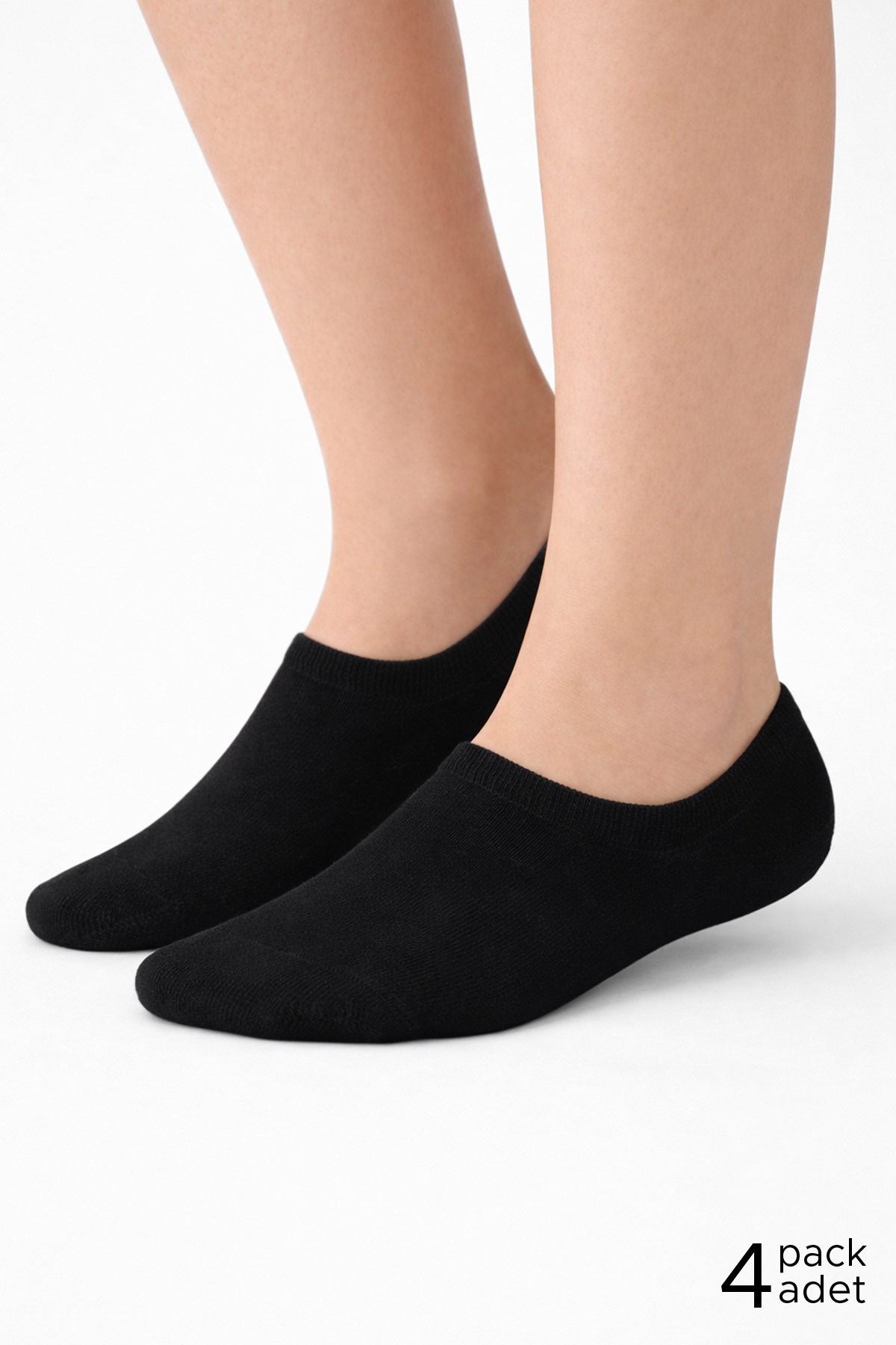 Mısırlı Unisex Pamuklu Süper Fit 4 Çift Sneaker Çorap Siyah