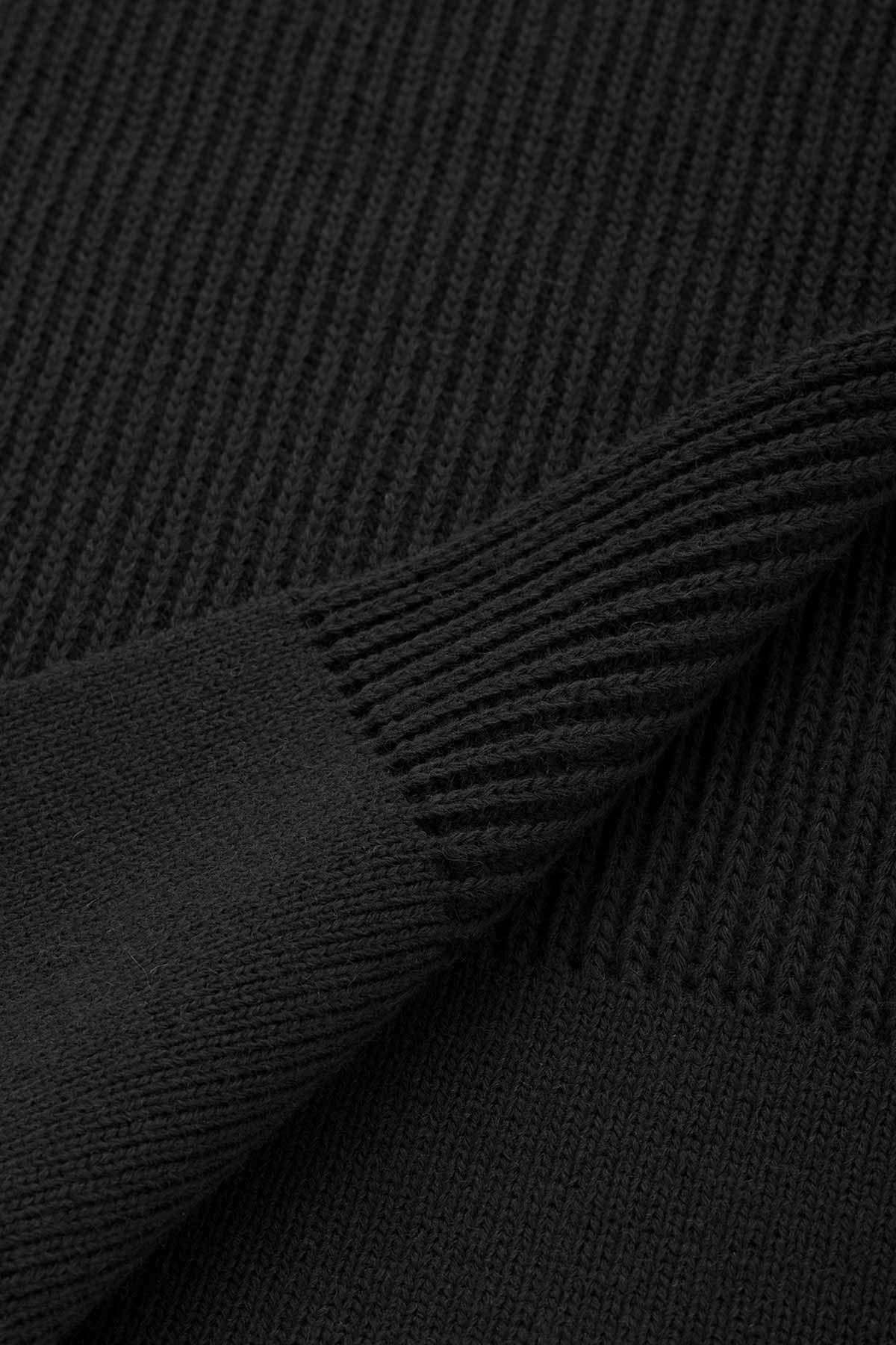 Mısırlı Unisex Yün Atkı Bere Takımı - RoseLuis Siyah