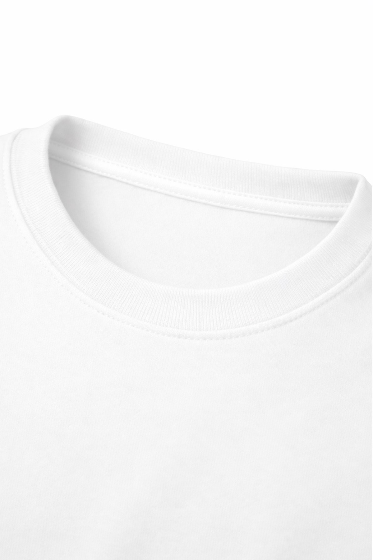 Unisex Modal Bisiklet Yaka Tişört Beyaz