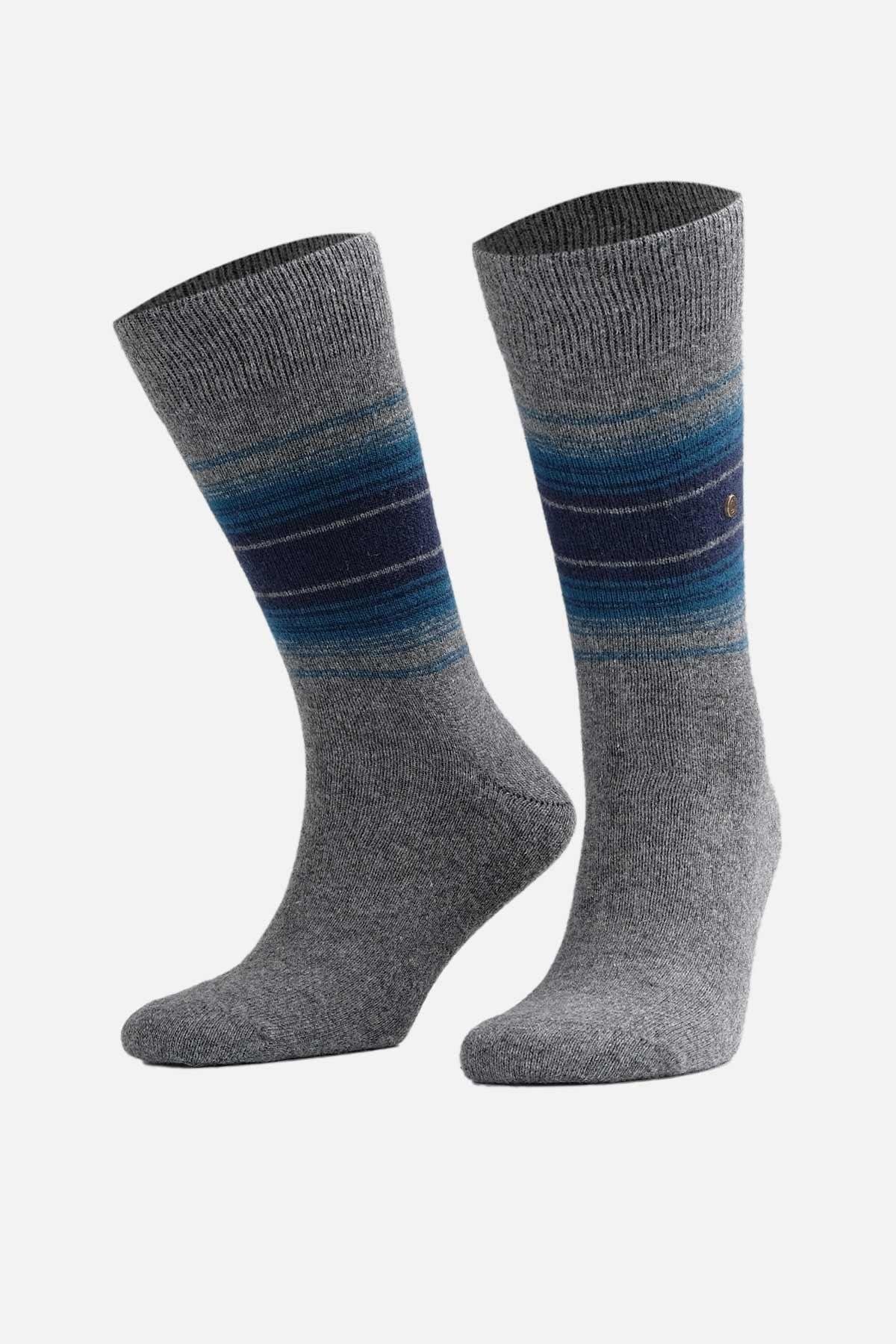 Aytuğ Erkek Kuzu Yünü (Lambswool) Tekli Soket Çorap Füme