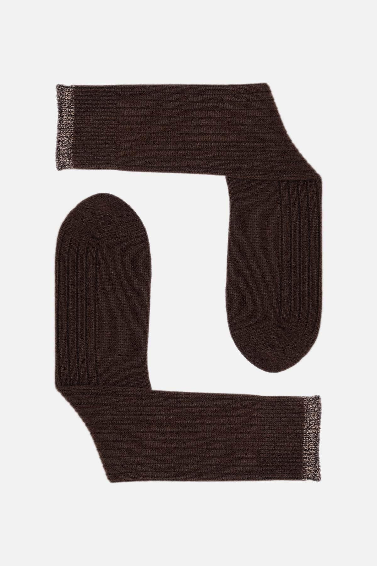 Aytuğ Erkek Kuzu Yüzü (Lambswool) Tekli Soket Çorap Kahverengi