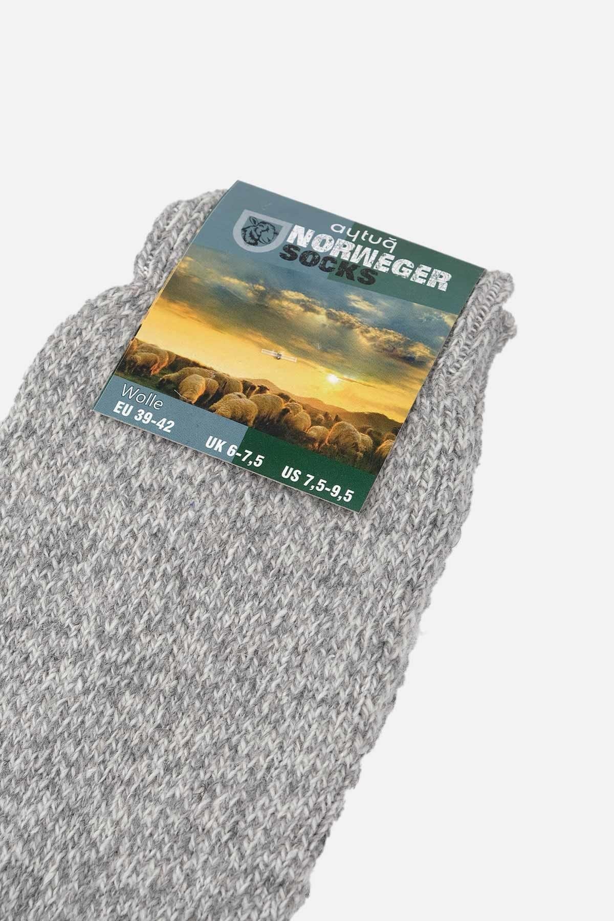 Aytuğ Erkek Norweger Merino Yünü Kışlık 3lü Renkli Soket Bot Çorabı Çok Renkli