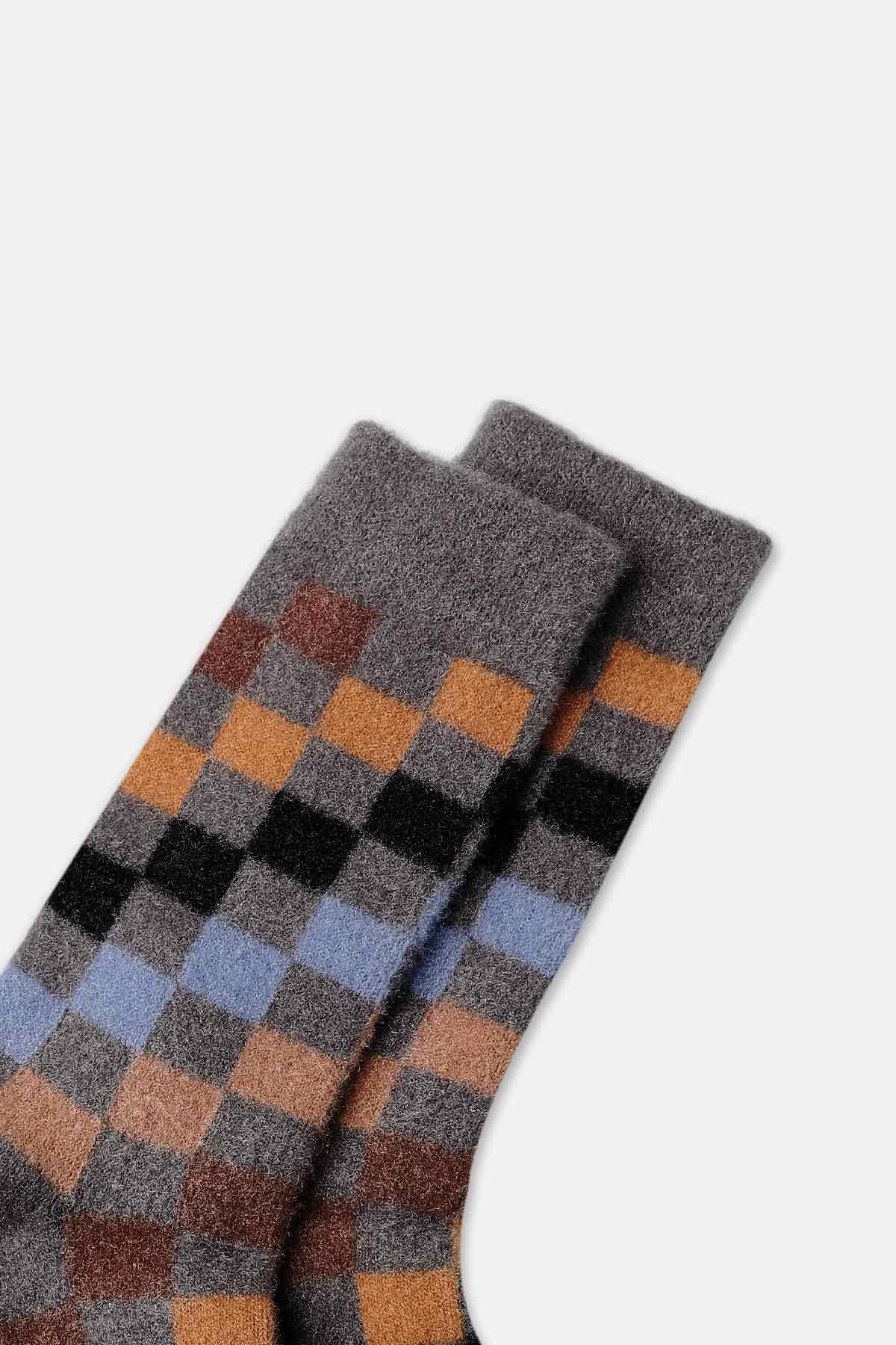Aytuğ Kadın Soft Peluş Termal Tekli Soket Uyku Çorabı Füme