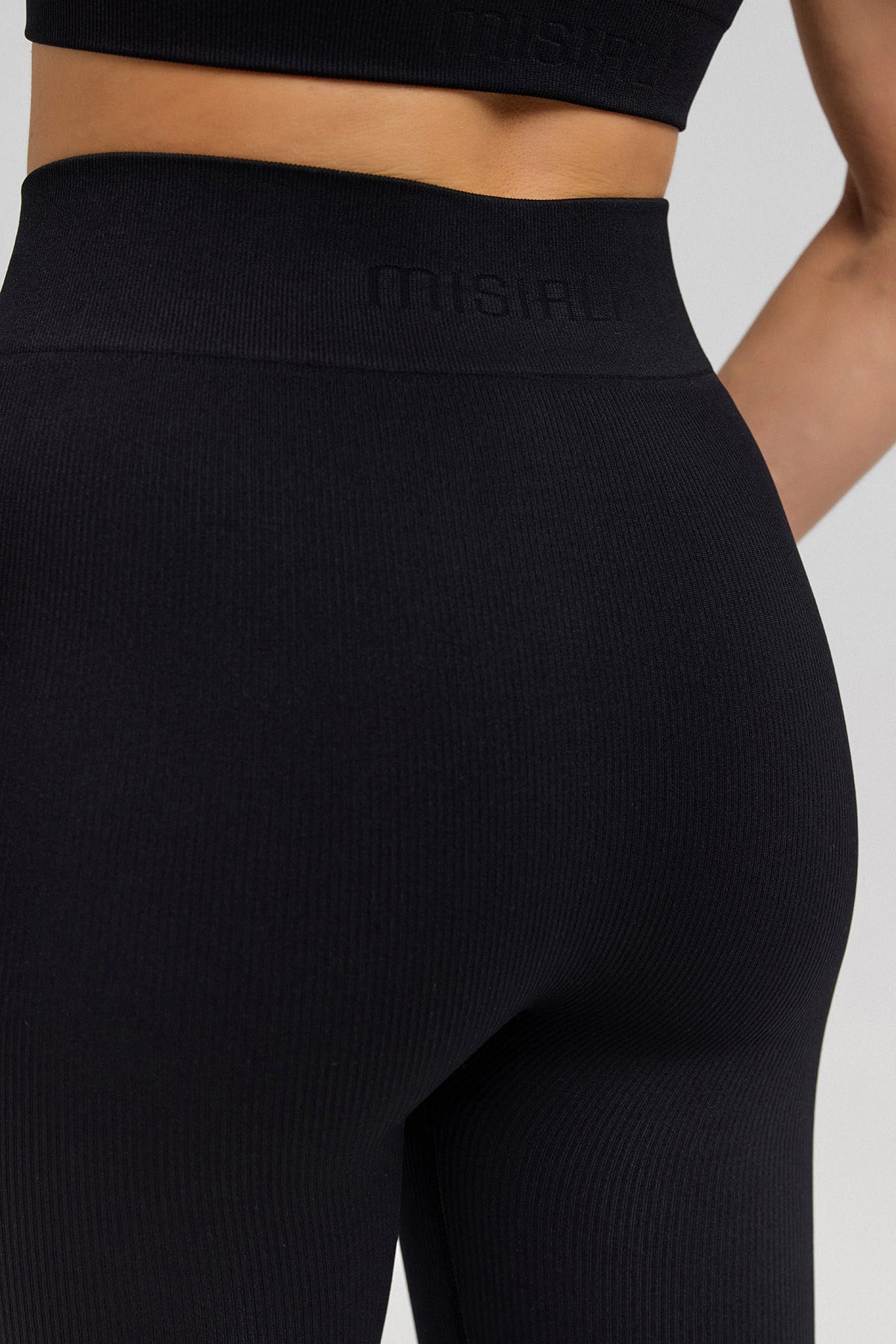 Carlotta Seamless Ripli Tayt SİYAH
