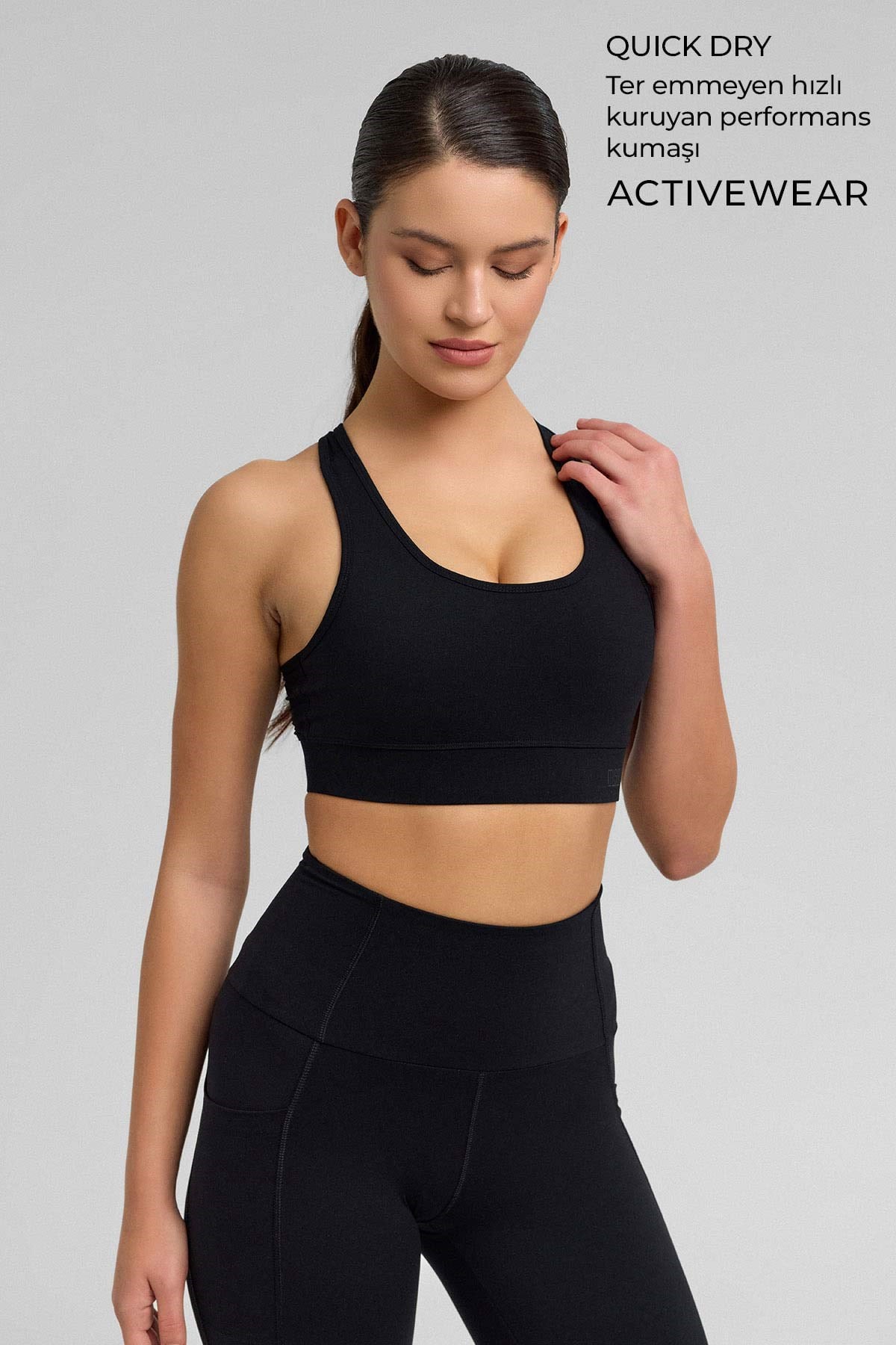 Kadın Activewear Stella Destekli Sporcu Sütyen Siyah