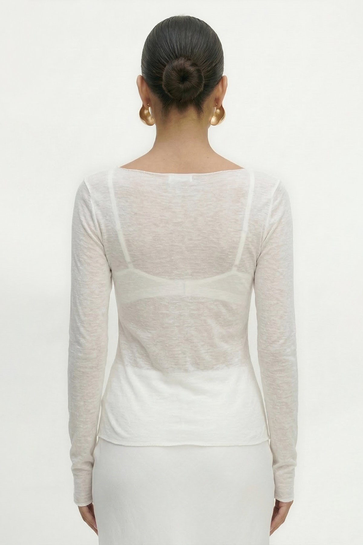 Mısırlı Kadın Kaşmir Kayık Yaka Fanila Off White