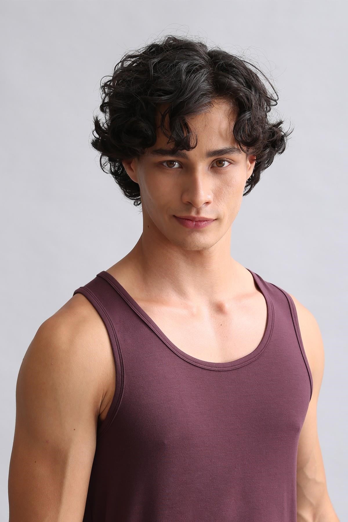 Mısırlı BAMBU HERCULES Slim Fit Basic Atlet Mor