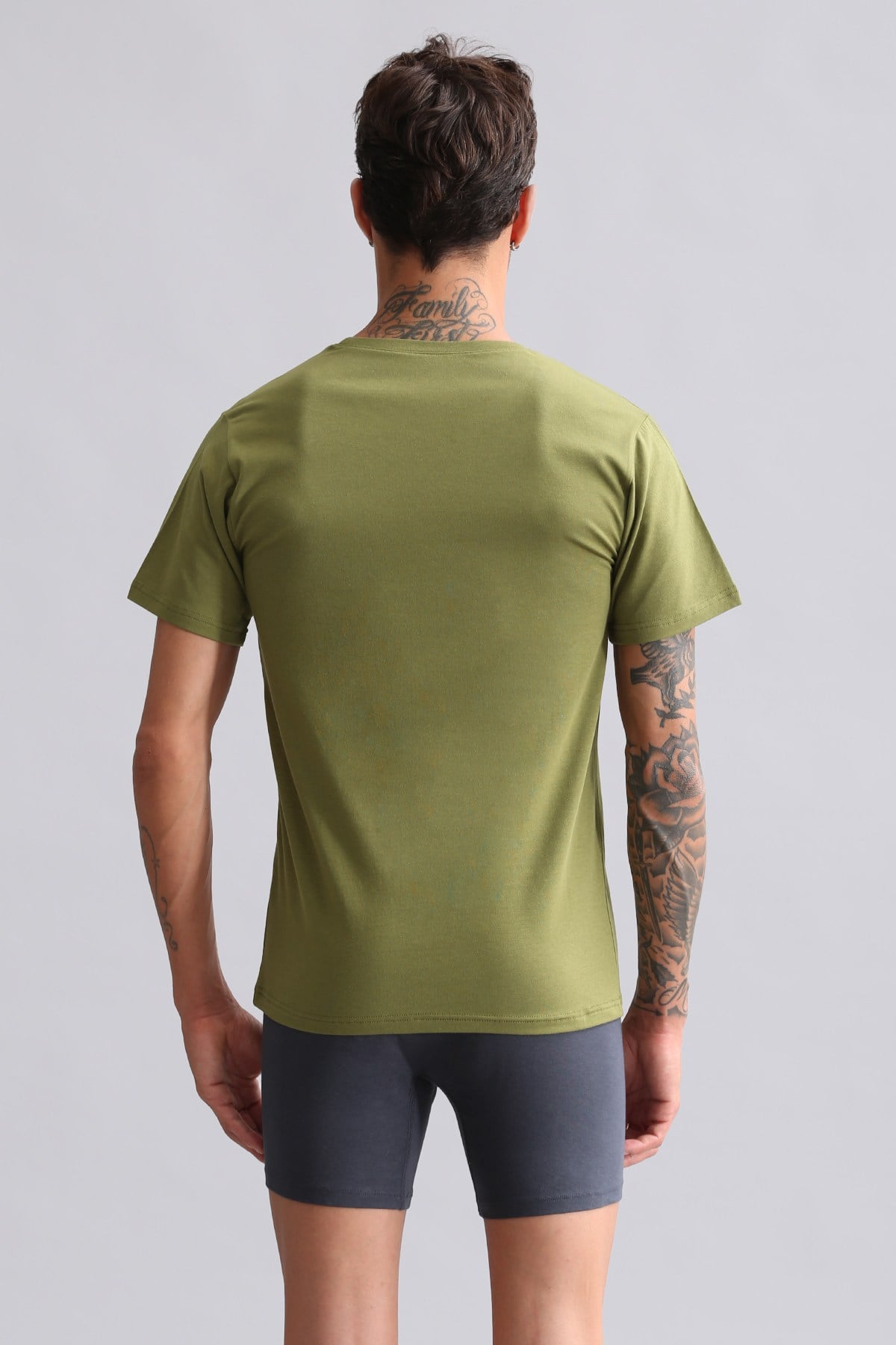 Mısırlı BAMBU HERCULES Slim Fit Bisiklet Yaka Fanila Haki