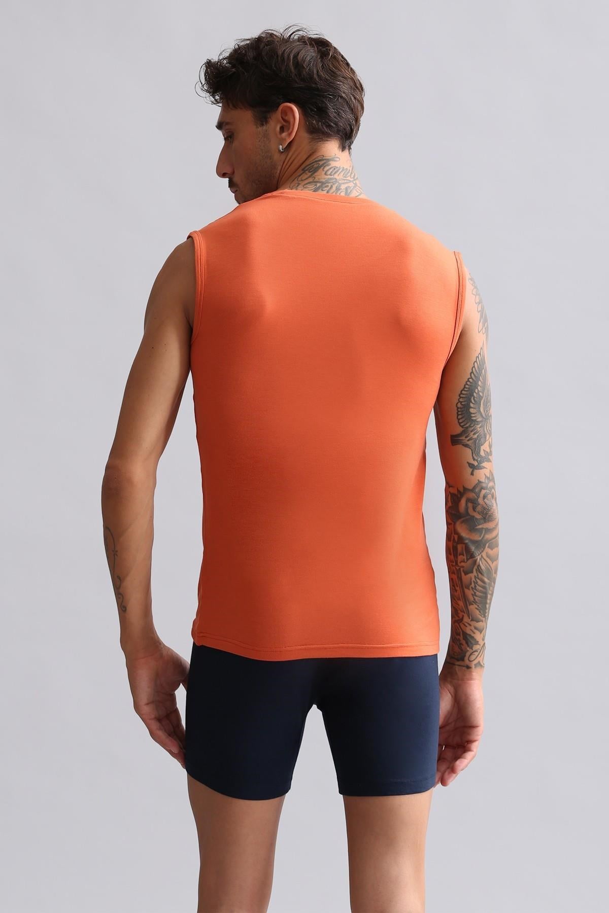 Mısırlı BAMBU HERCULES Slim Fit Bisiklet Yaka Sporcu Atlet / T-Shirt Pas Kırmızı