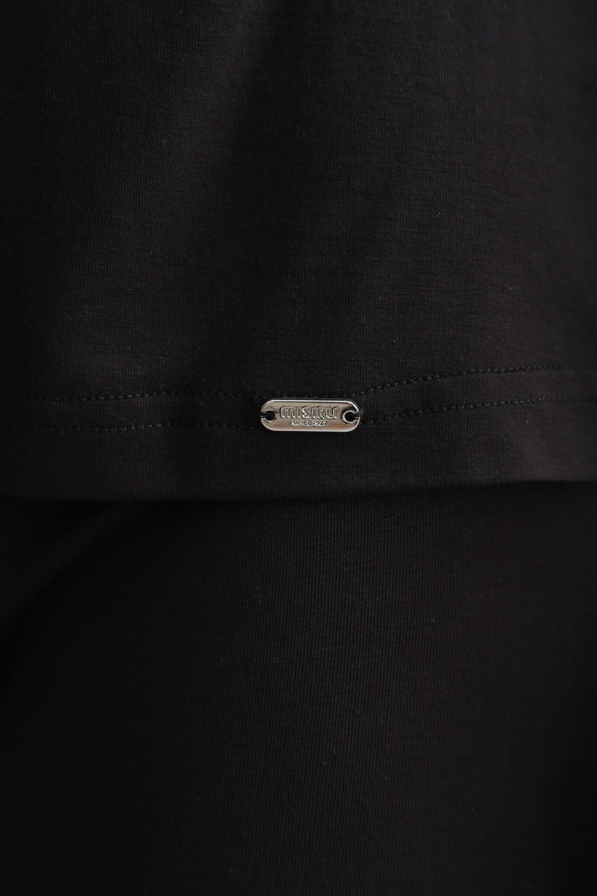 Mısırlı BAMBU ZEUS LUXURY Regular Fit V Yaka Sporcu Atlet / T-Shirt Siyah