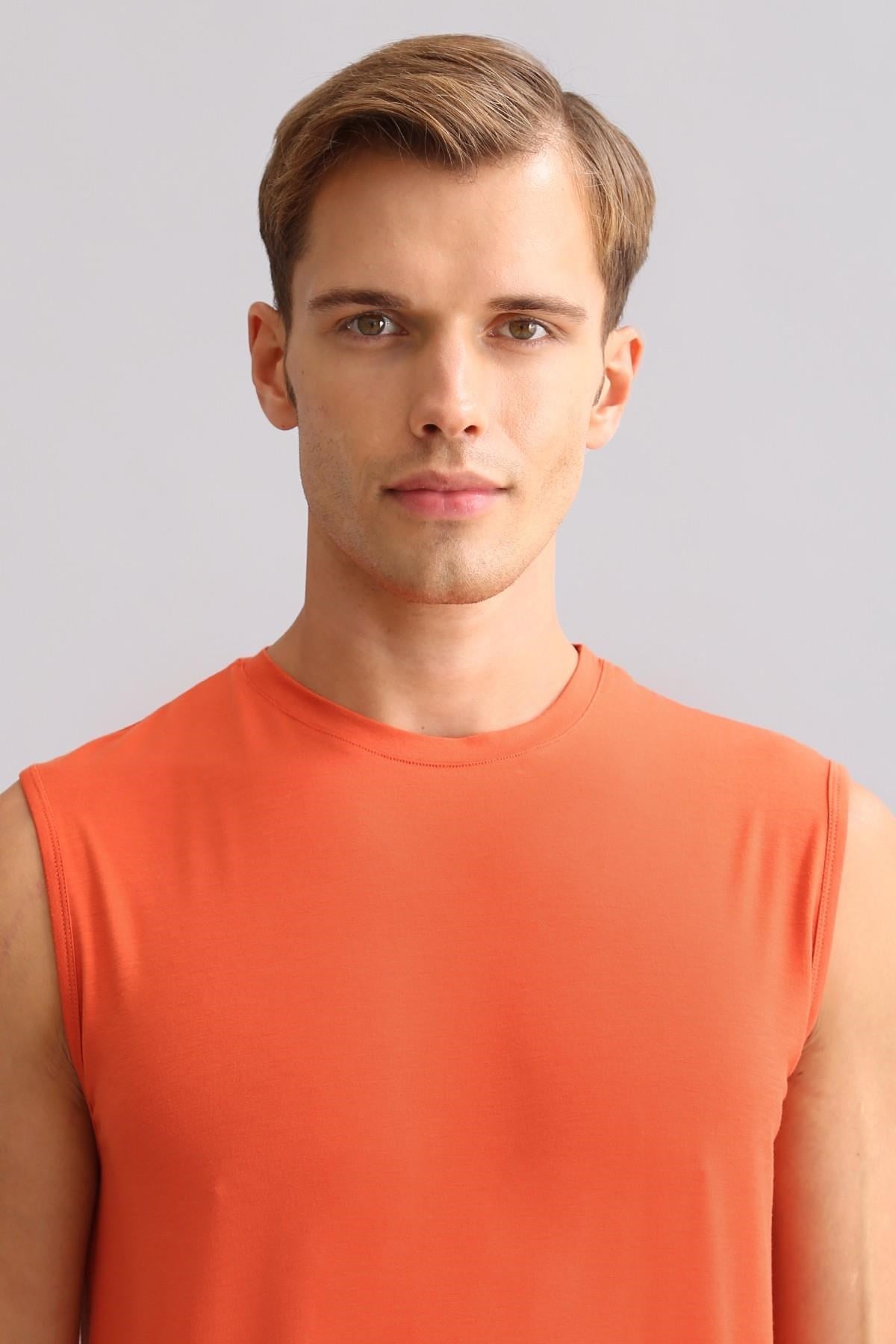 Mısırlı BAMBU ZEUS LUXURY Regular Fit Bisiklet Yaka Sporcu Atlet / T-Shirt Pas Kırmızı