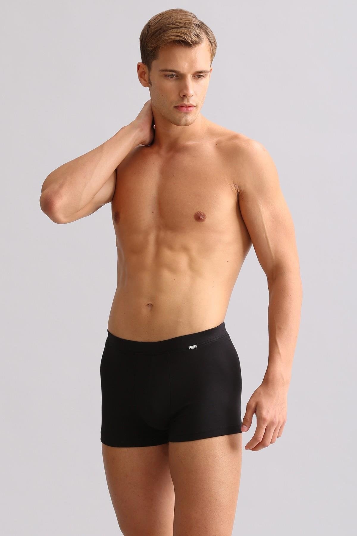 Mısırlı BAMBU ZEUS LUXURY Regular Fit Metal Armalı Boxer Siyah
