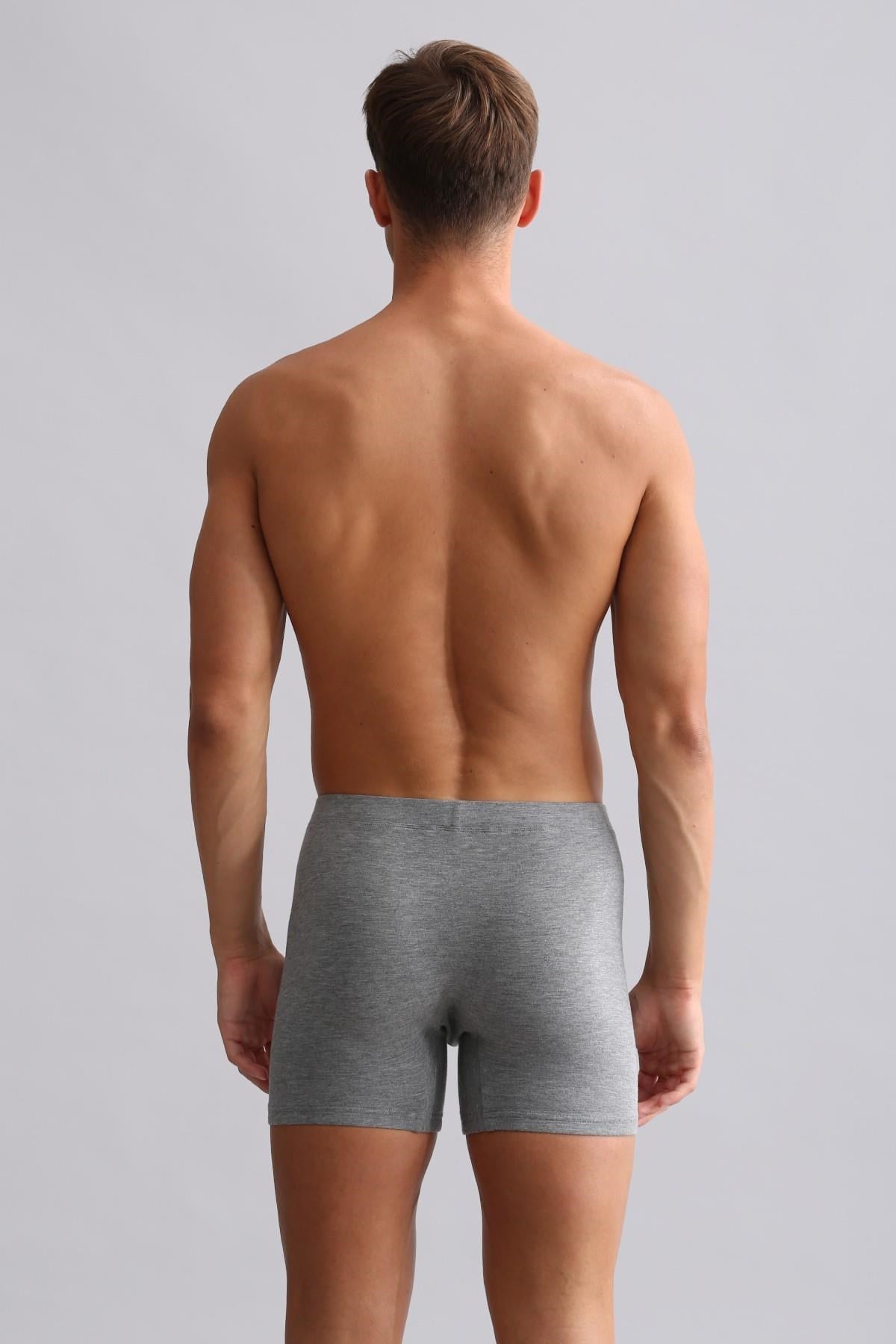 Mısırlı BAMBU ZEUS Regular Fit Long Boxer Gri Melanj