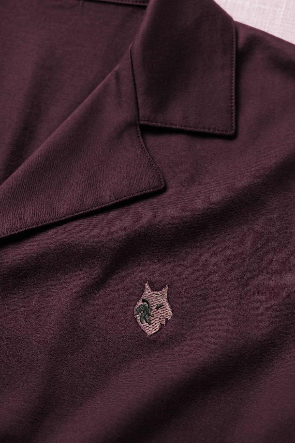 Mısırlı Erkek Bambu Gömlek Pijama Takımı Bordo