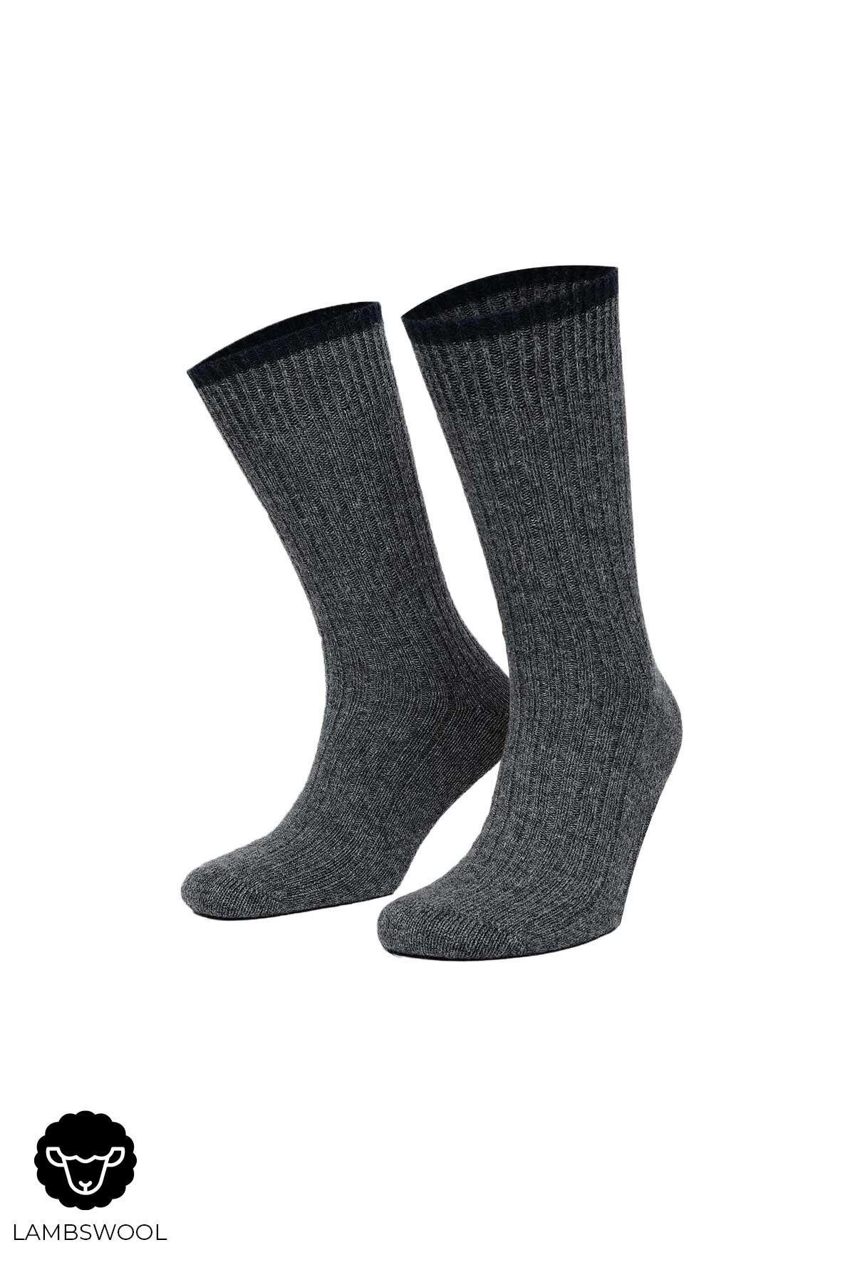 Mısırlı Erkek Kuzu Yünü (Lambswool) 6 Çift Kutulu Soket Çorap Çok Renkli