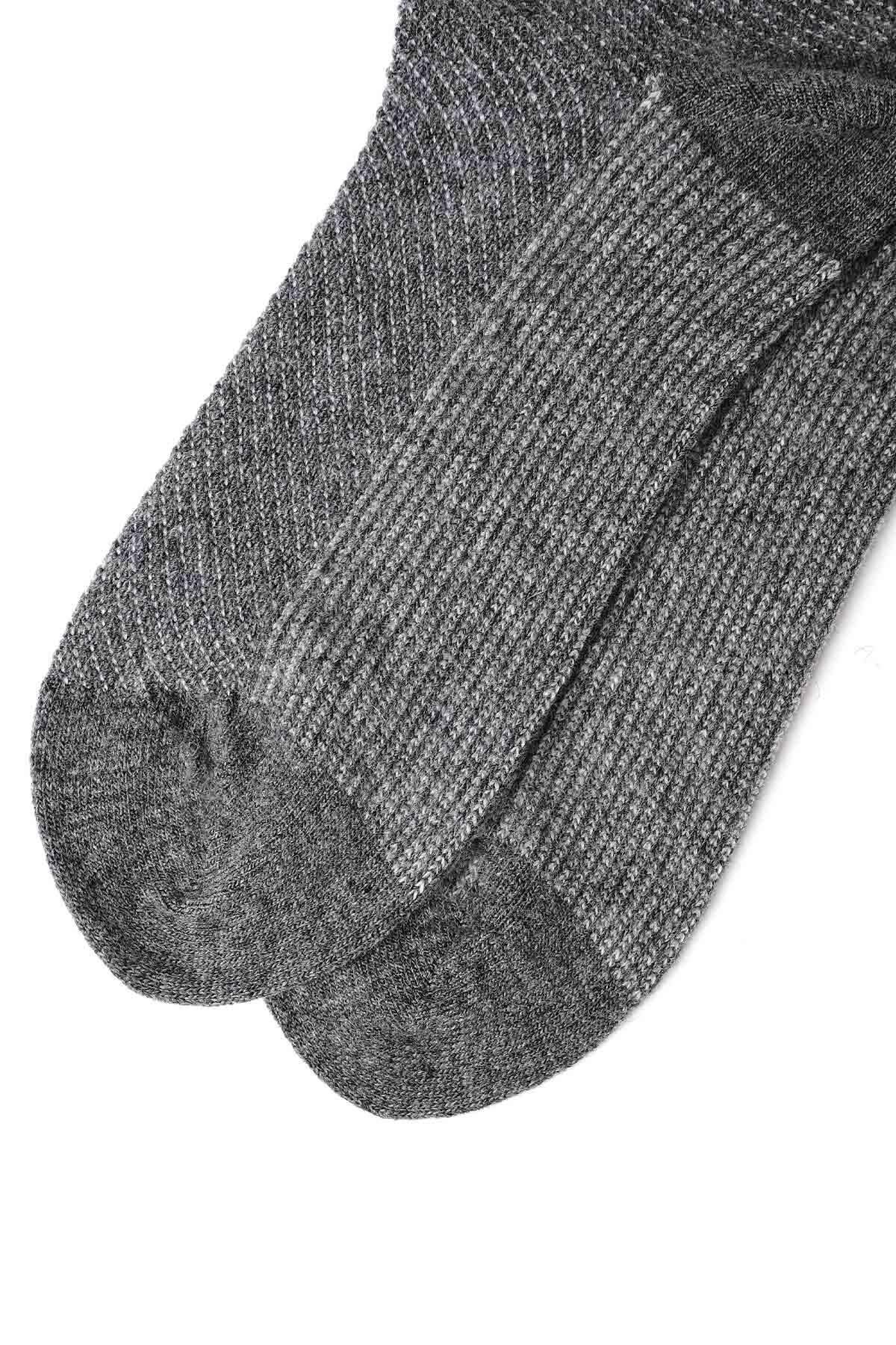 Mısırlı Erkek Kuzu Yünü (Lambswool) Tekli Soket Çorap Füme