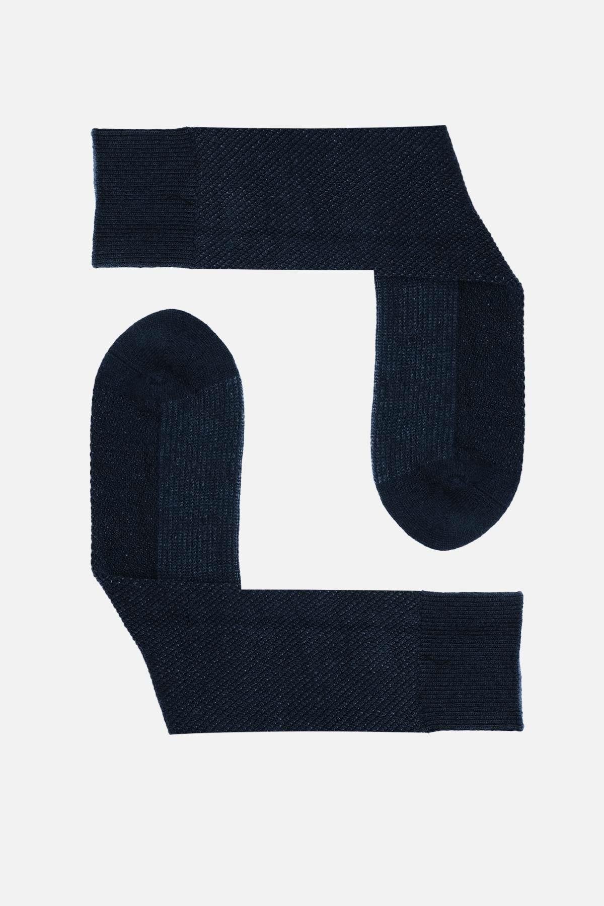 Mısırlı Erkek Kuzu Yünü (Lambswool) Tekli Soket Çorap Lacivert