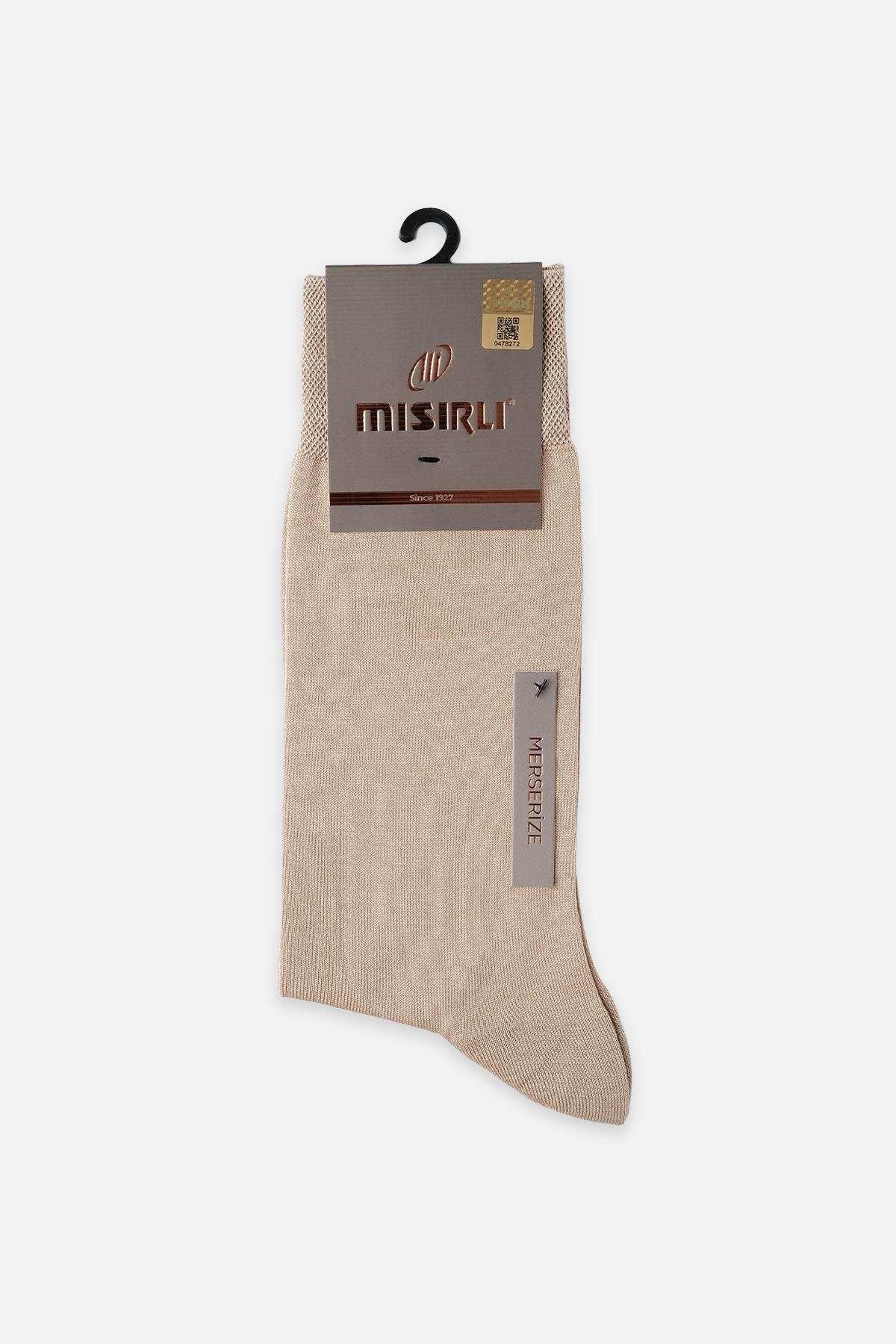 Mısırlı Erkek Merserize Tekli Yazlık Soket Çorap Koyu Bej