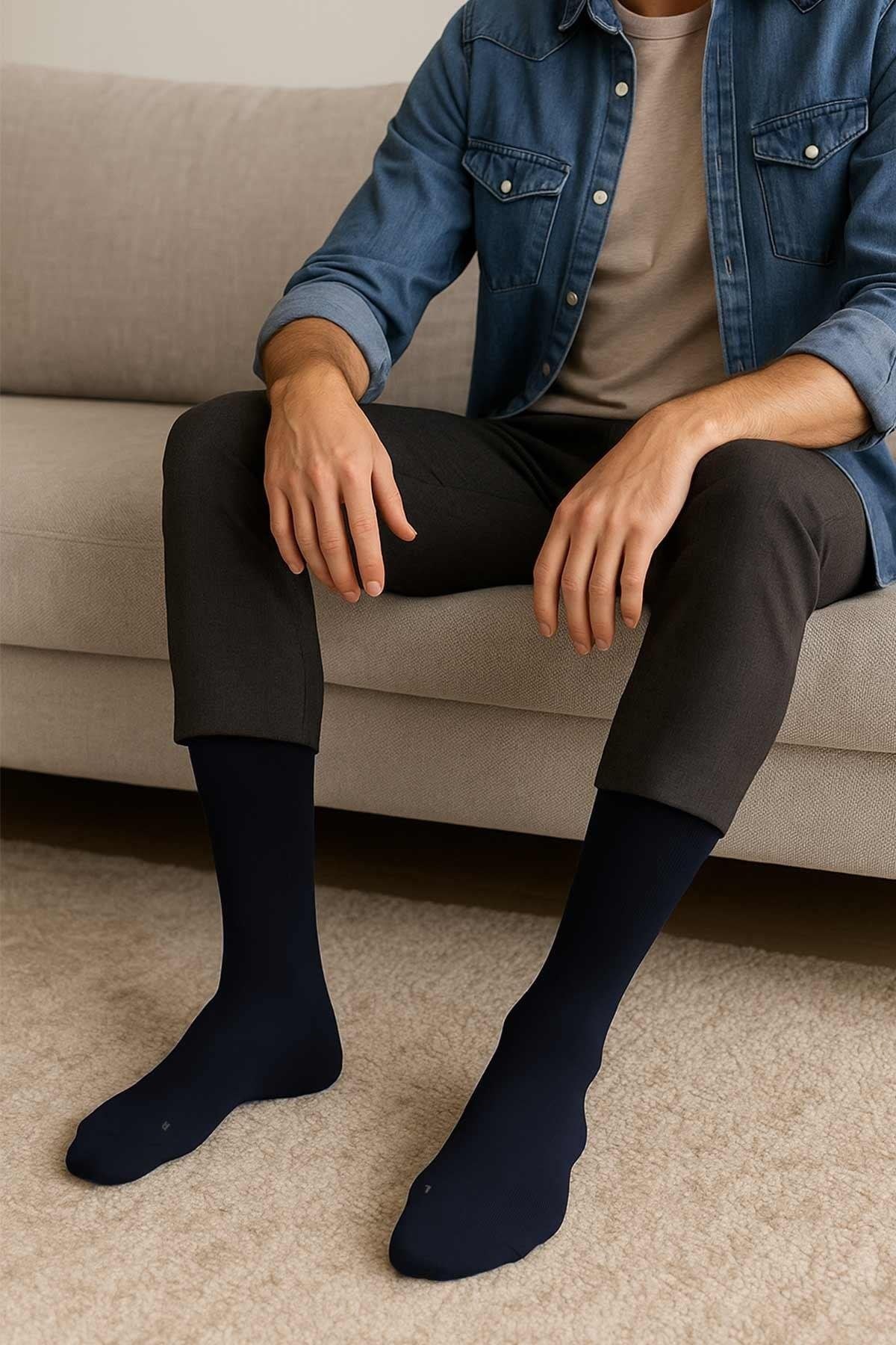 Mısırlı Erkek Modal Ergonomik Tekli Soket Çorap Lacivert