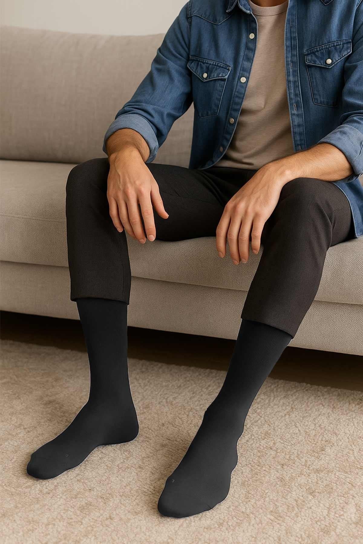 Mısırlı Erkek Modal Ergonomik Tekli Soket Çorap Füme