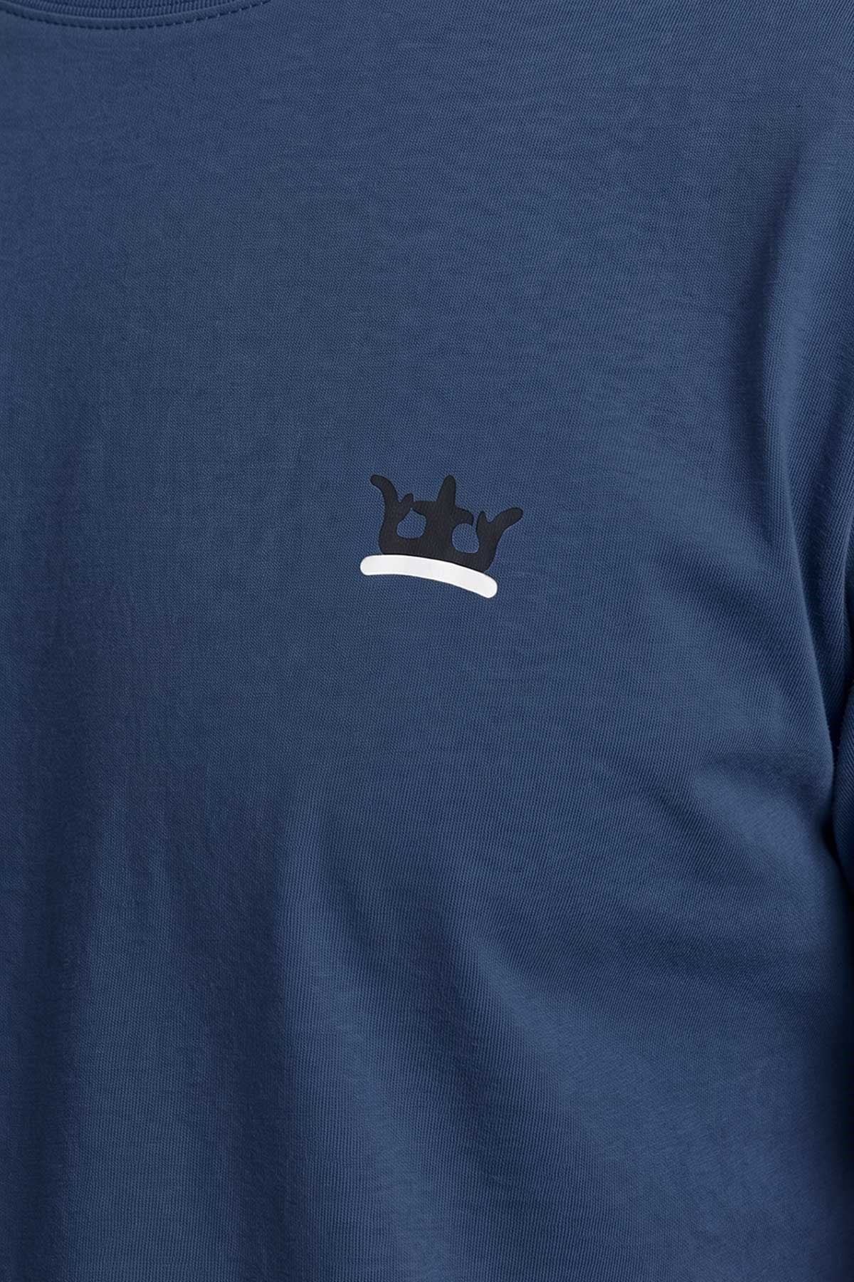 Mısırlı Erkek Pamuk Çizgili Pijama Takım Koyu Lacivert