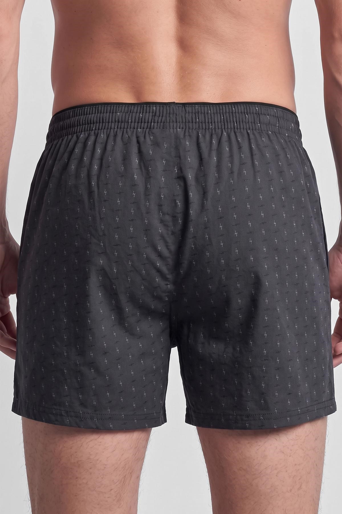 Mısırlı Erkek Pamuk Köşe Üçgen Relax Fit Boxer Yıldız Desenli/Füme