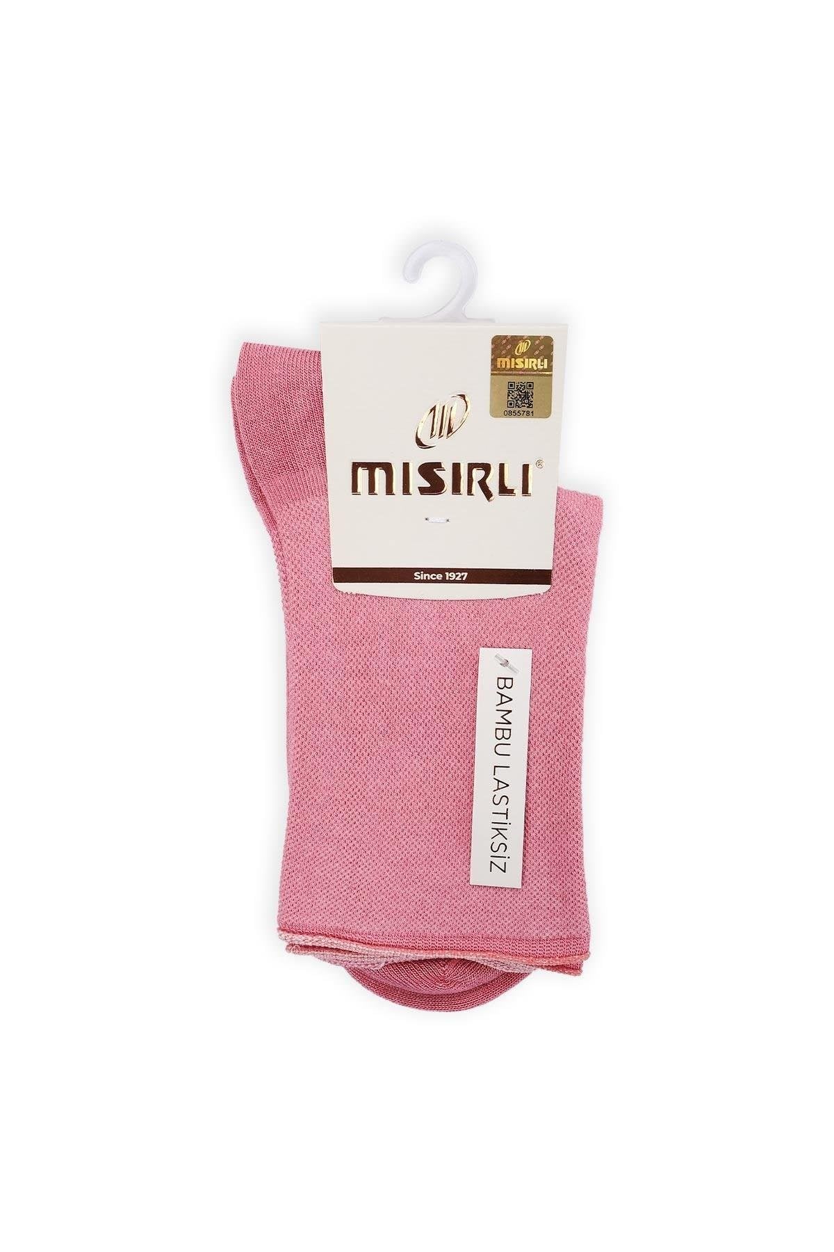Mısırlı Kadın Bambu Tekli Diabetiker Lastiksiz Soket Çorap Pembe
