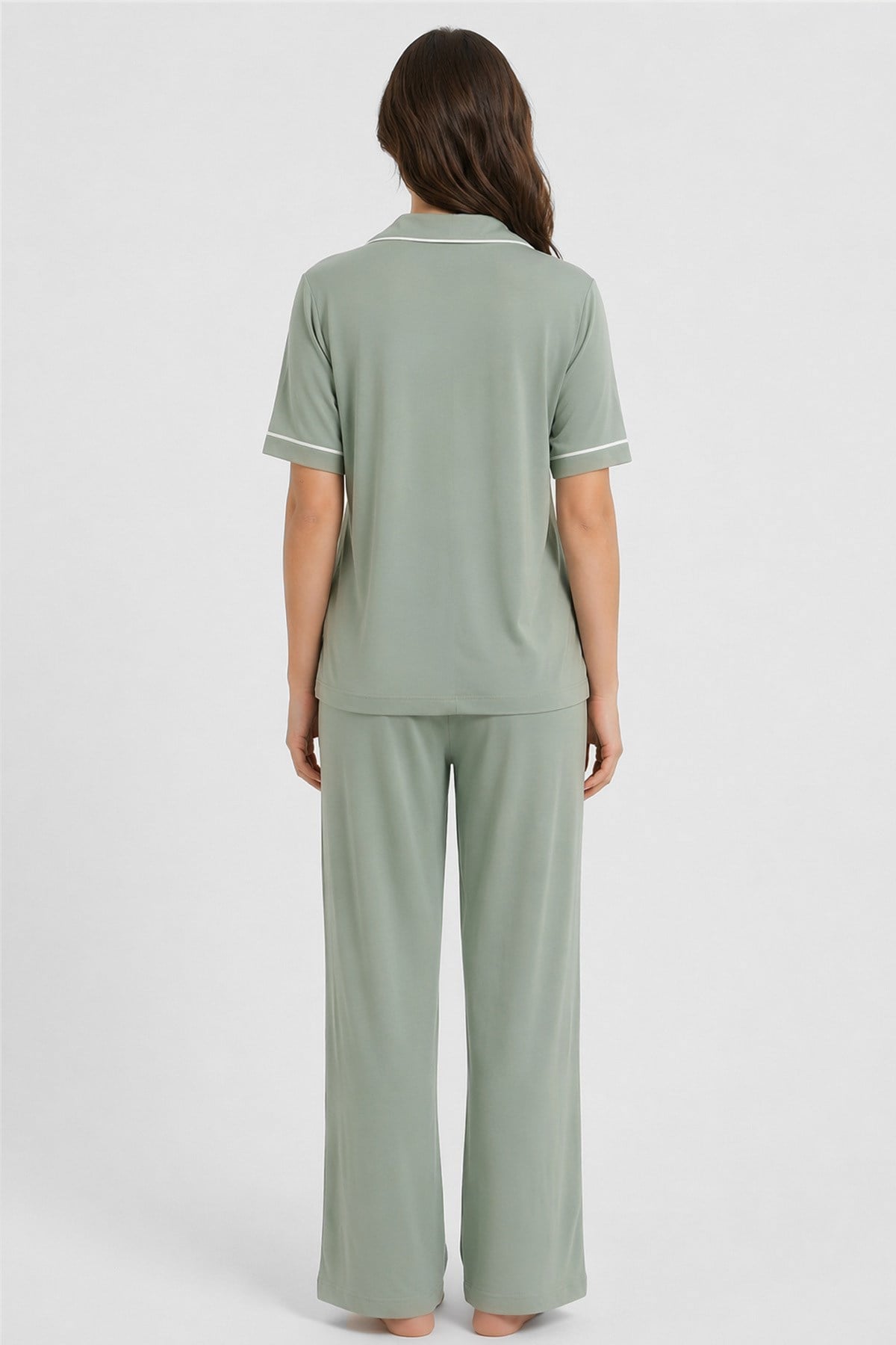 Mısırlı Kadın Modal Pijama Takım Çağla Yeşili