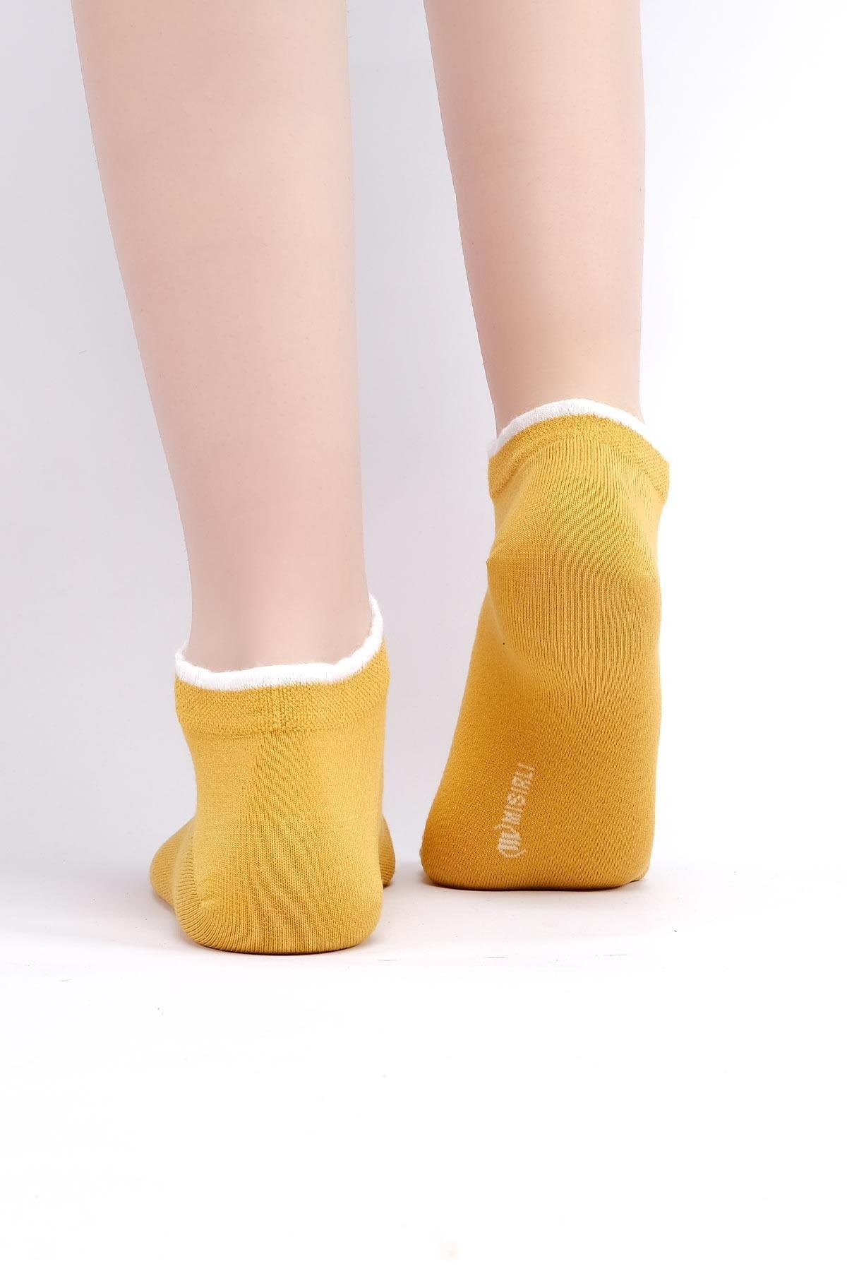 Mısırlı Kadın Modal Tekli Yazlık Sneaker Çorap Sarı
