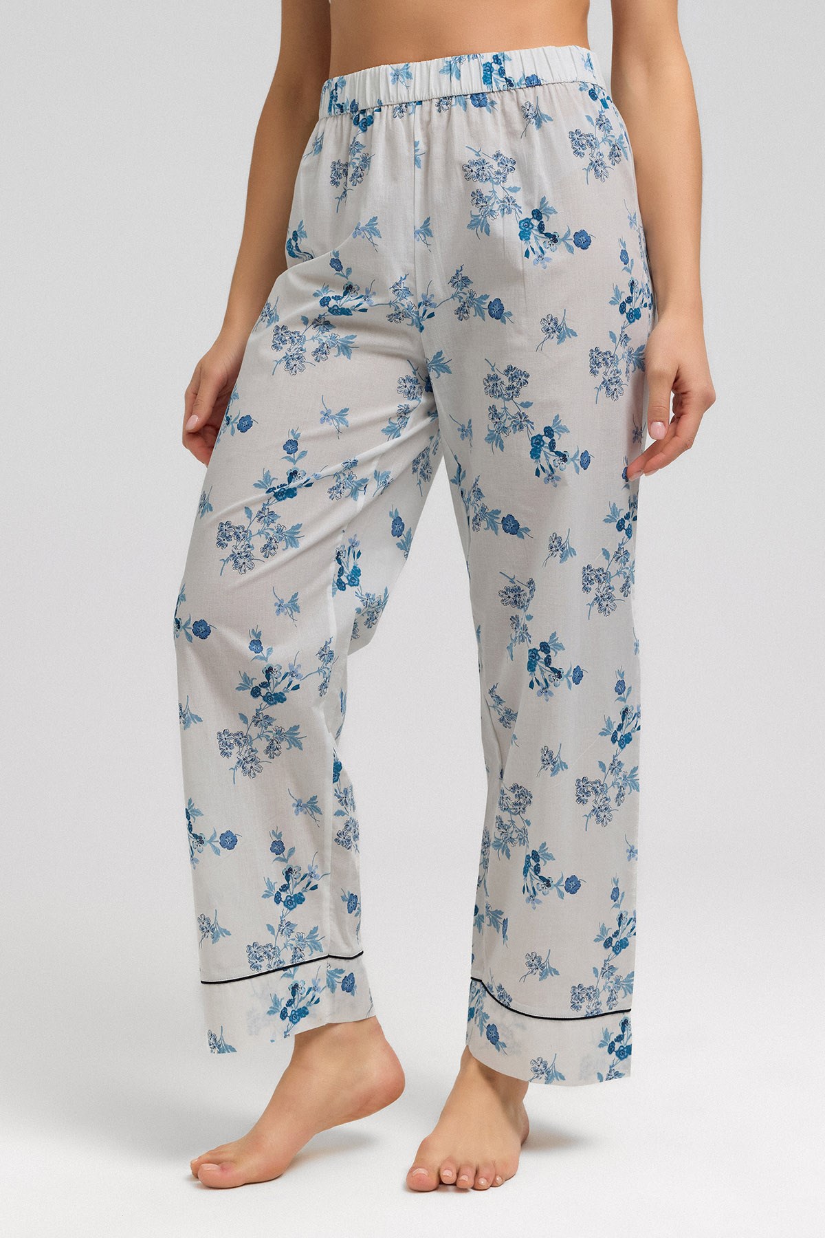 Mısırlı Kadın Pamuk Alt Pijama Beyaz