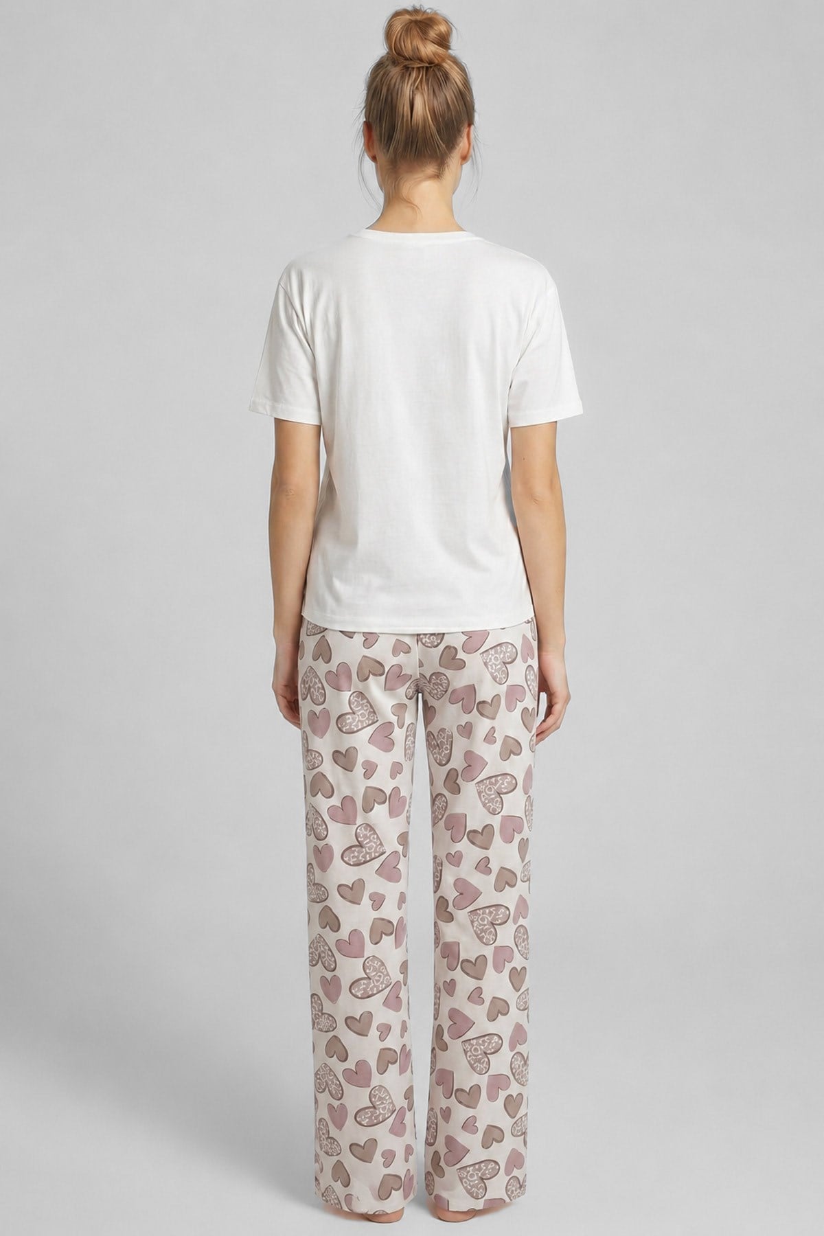 Mısırlı Kadın Pamuklu Pijama Takım Beyaz