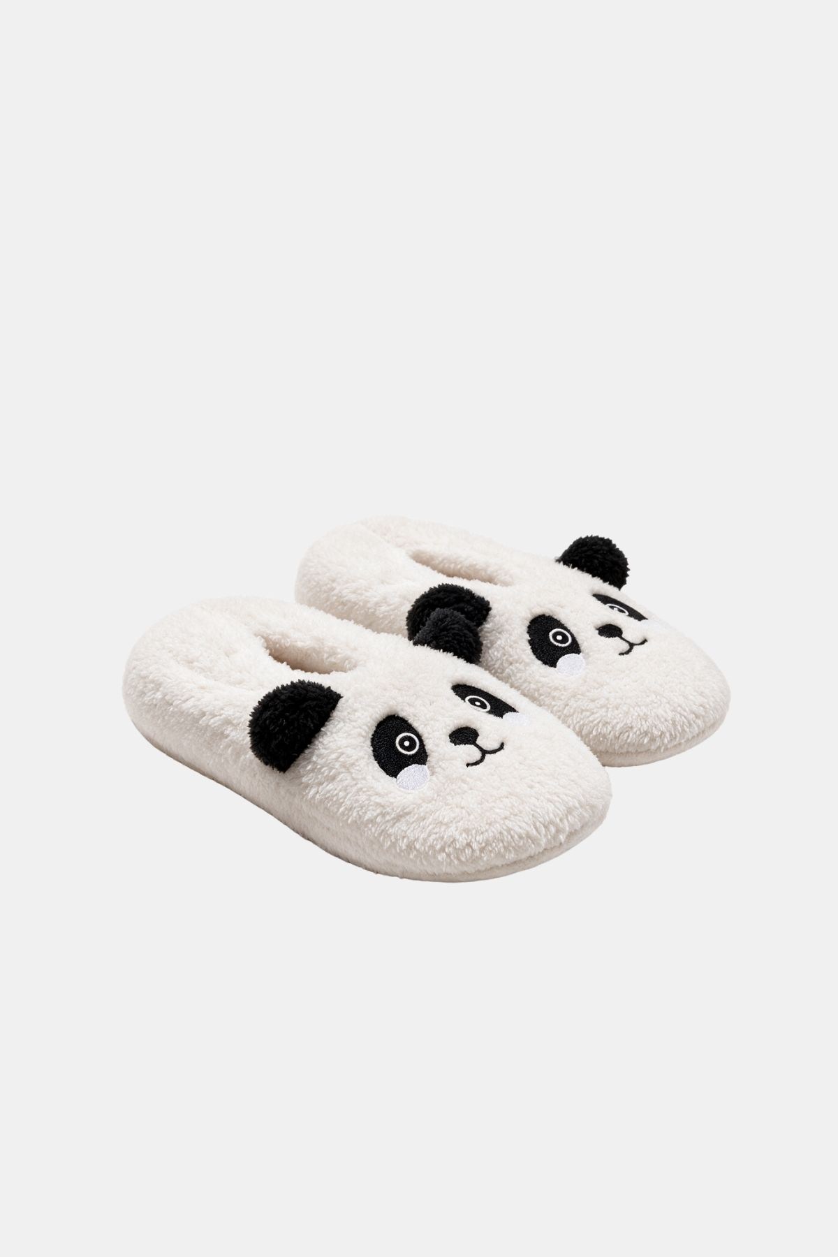 Mısırlı Kadın Panda Figürlü Panduf Ekru