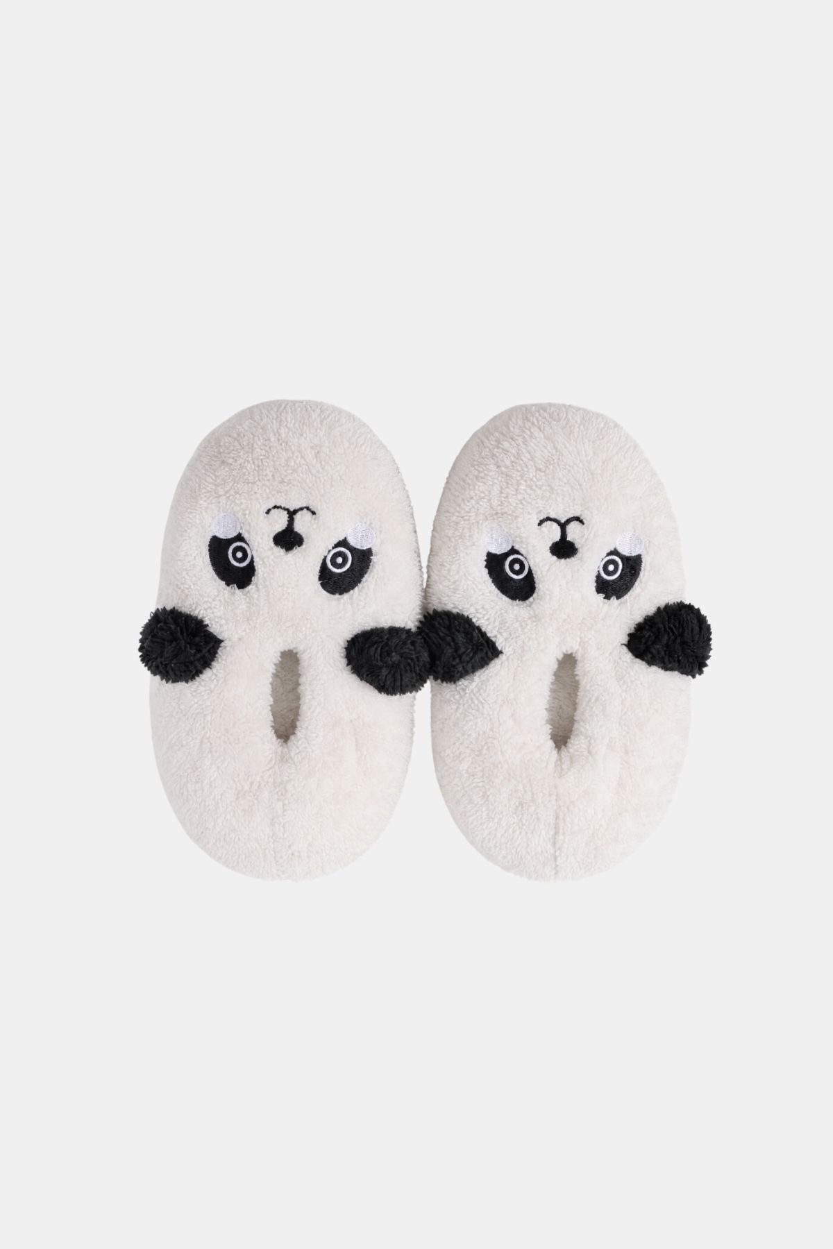 Mısırlı Kadın Panda Figürlü Panduf Ekru