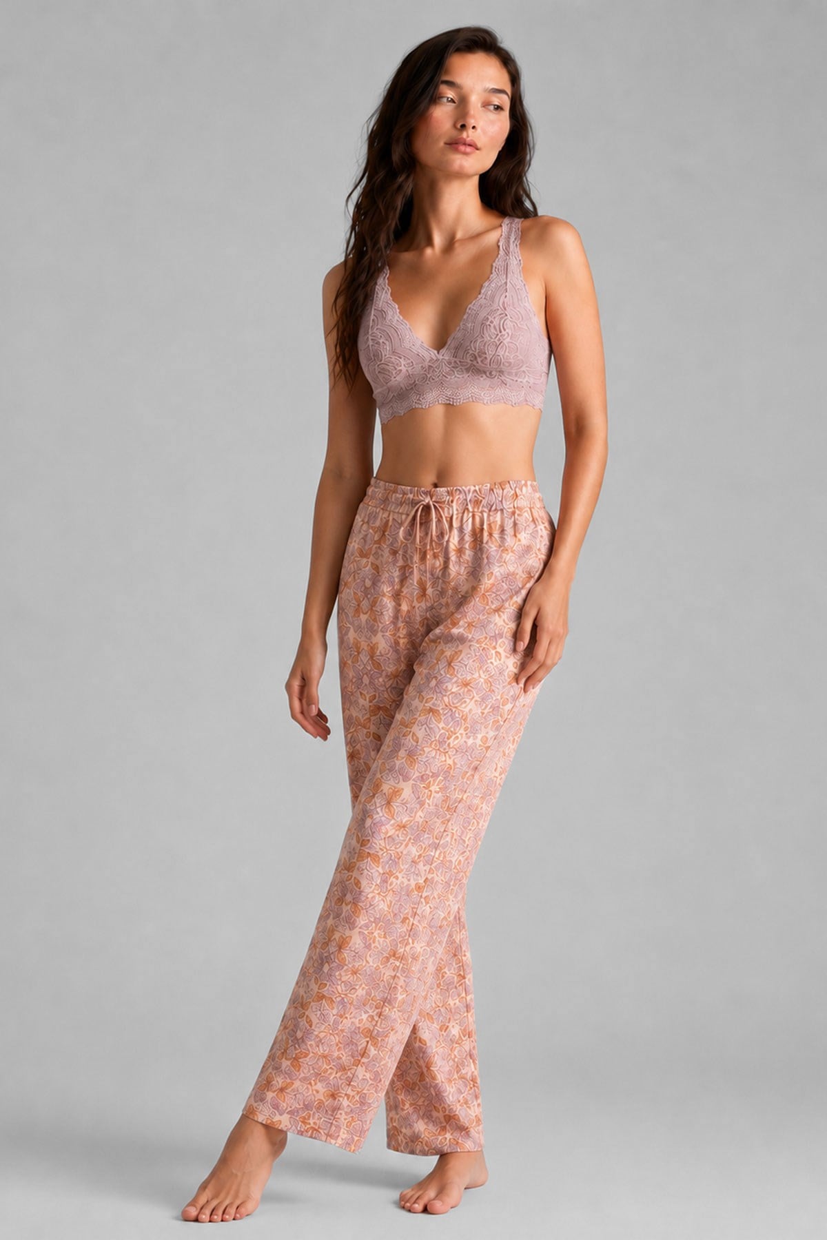 Mısırlı Kadın Saten Üçlü Pijama Takım Çok Renkli