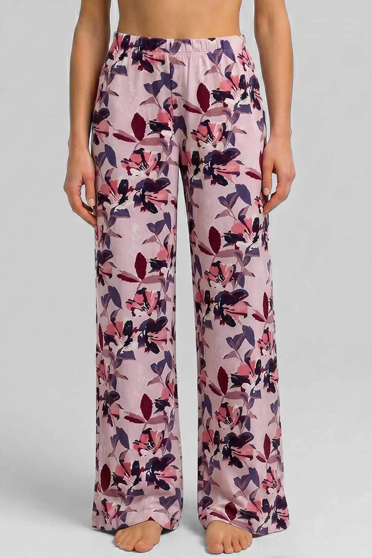 Mısırlı Kadın Viskon Alt Pijama Gül Kurusu