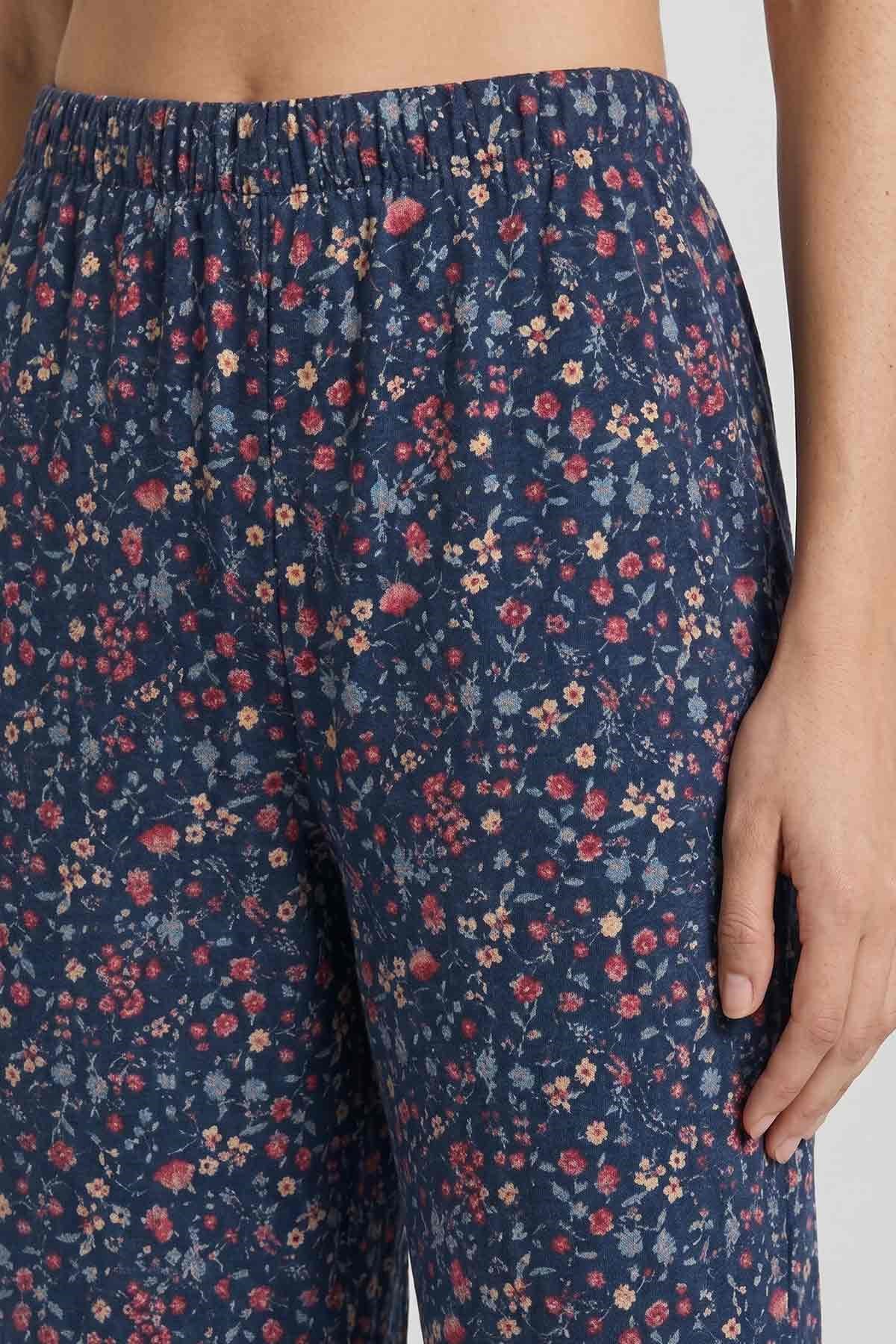 Mısırlı Kadın Viskon Alt Pijama İndigo