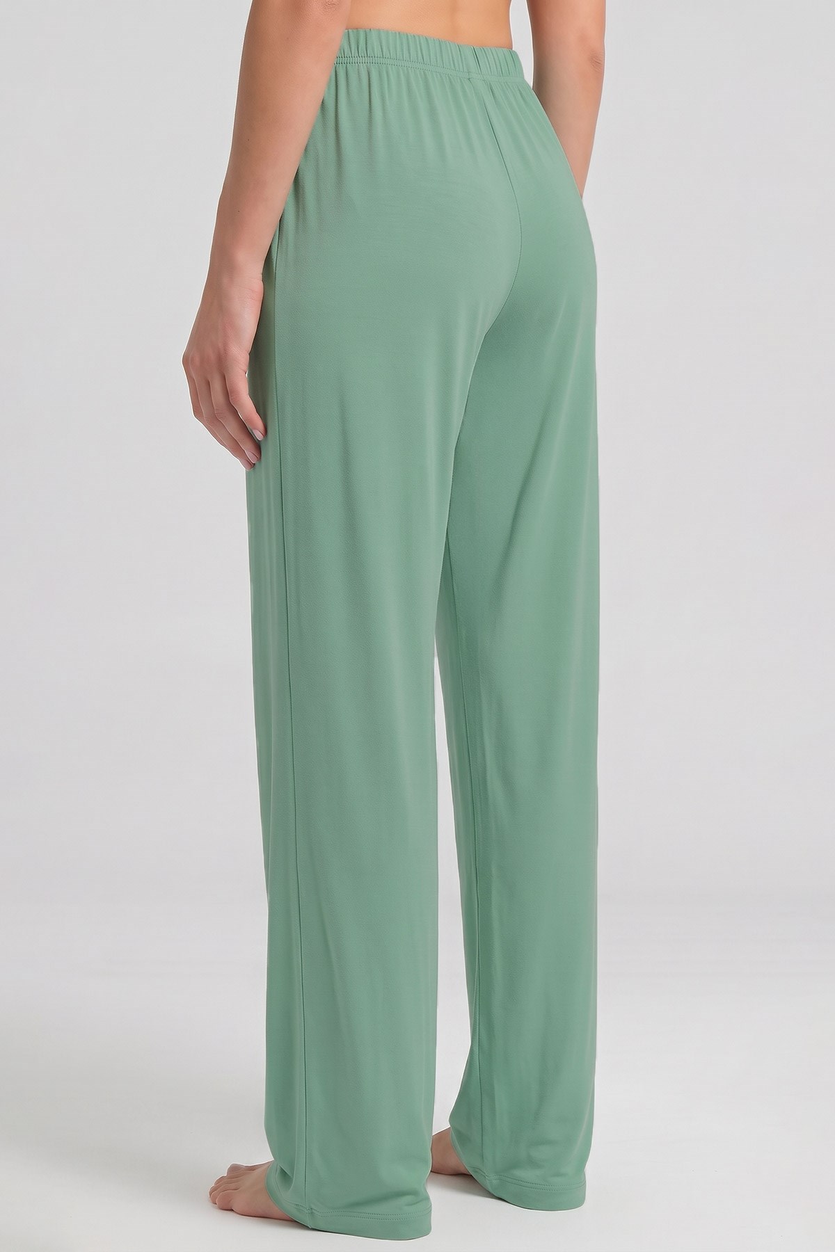 Mısırlı Kadın Viskon Düz Kesim Alt Pijama Koyu Mint