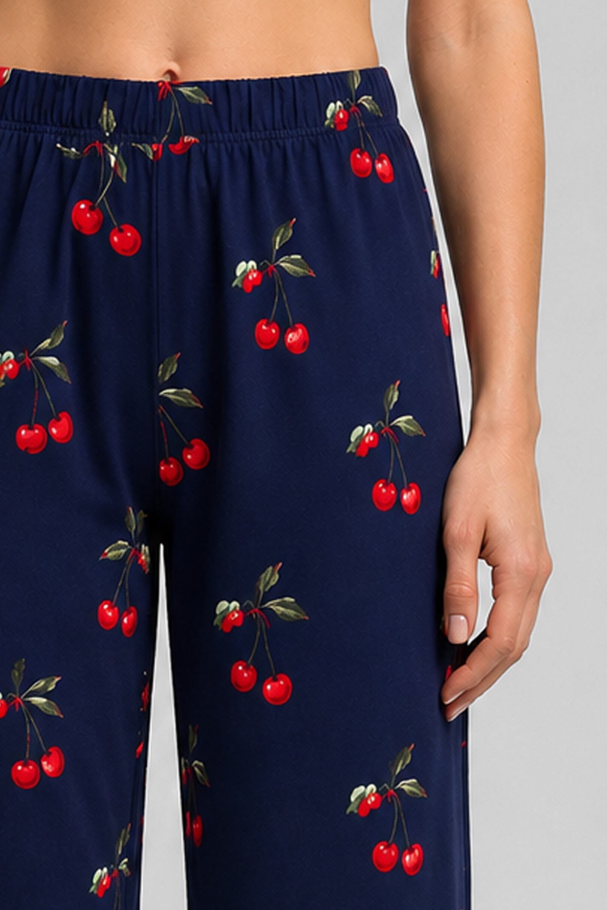 Mısırlı Kadın Viskon Alt Pijama Lacivert