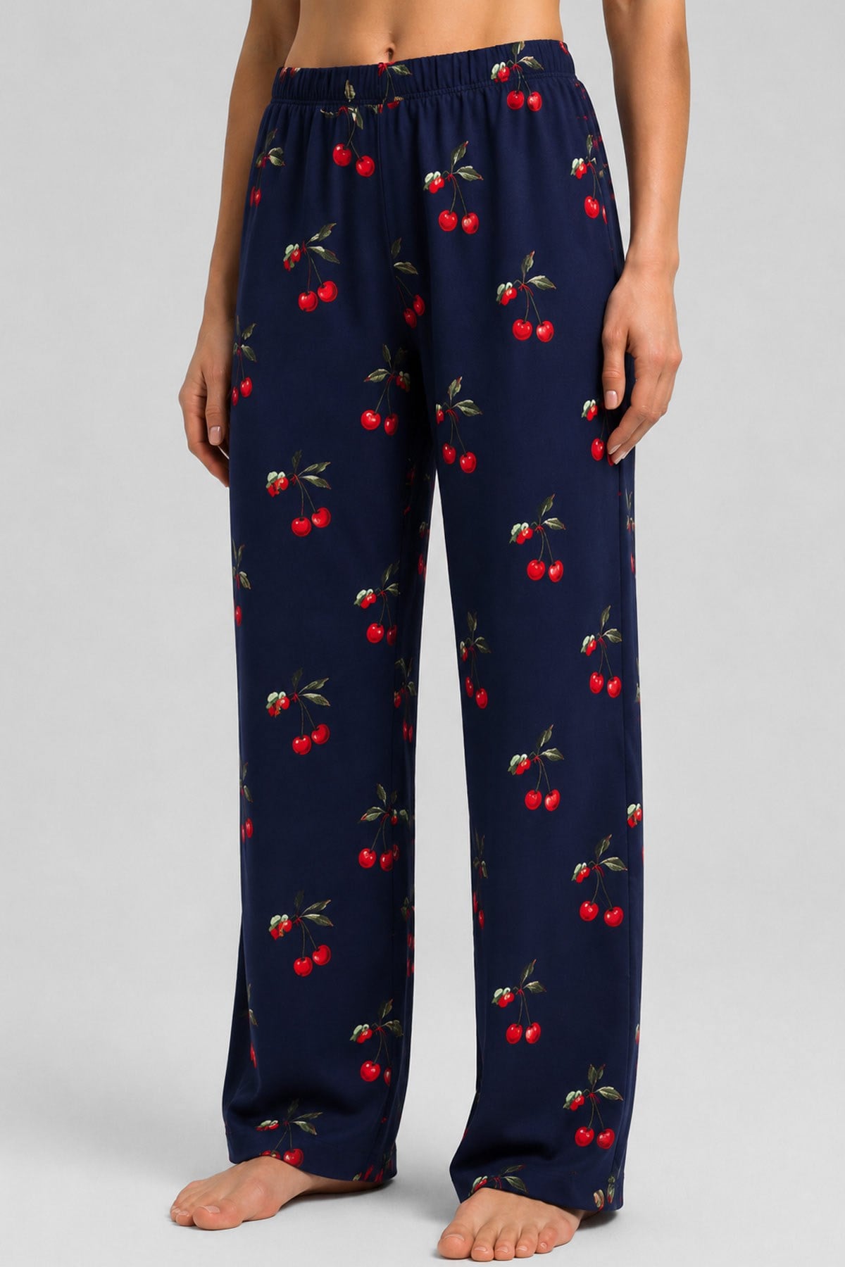 Mısırlı Kadın Viskon Alt Pijama Lacivert