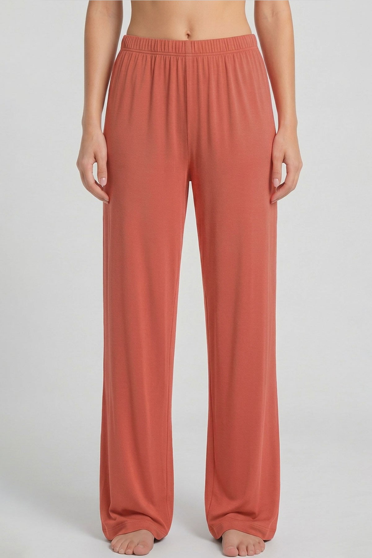 Mısırlı Kadın Viskon Alt Pijama Oranj