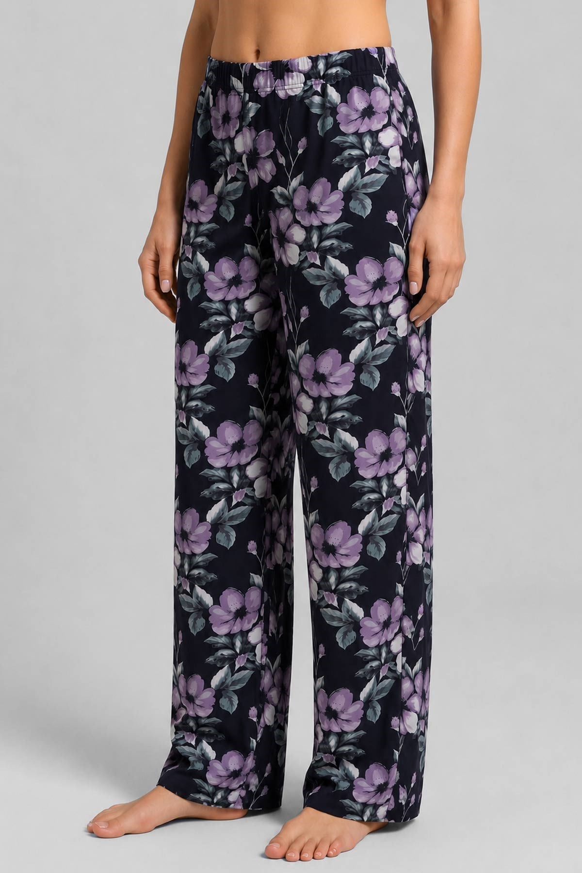Mısırlı Kadın Viskon Alt Pijama Siyah
