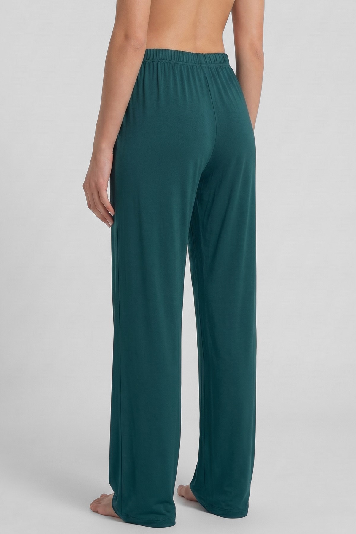 Mısırlı Kadın Viskon Düz Kesim Alt Pijama Zümrüt Yeşili