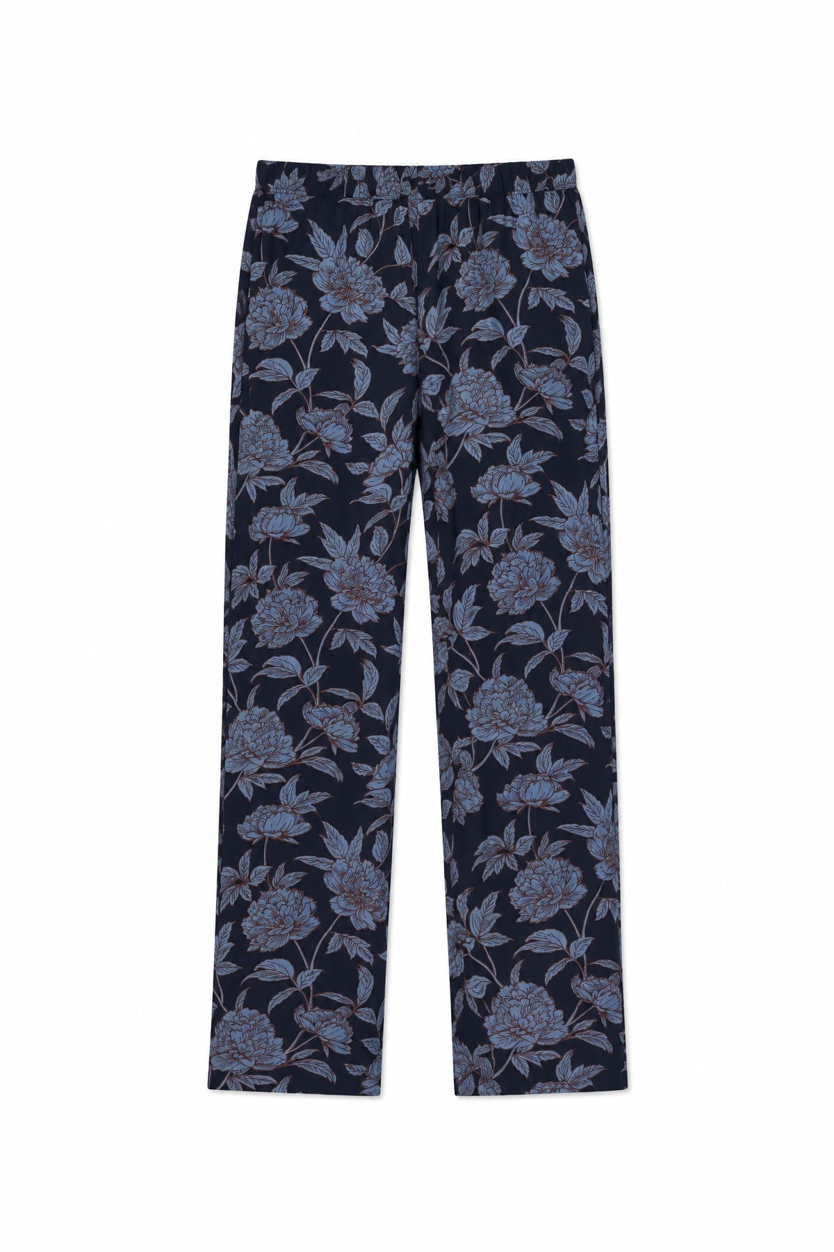Kadın Viskon Çiçekli Alt Pijama Petrol
