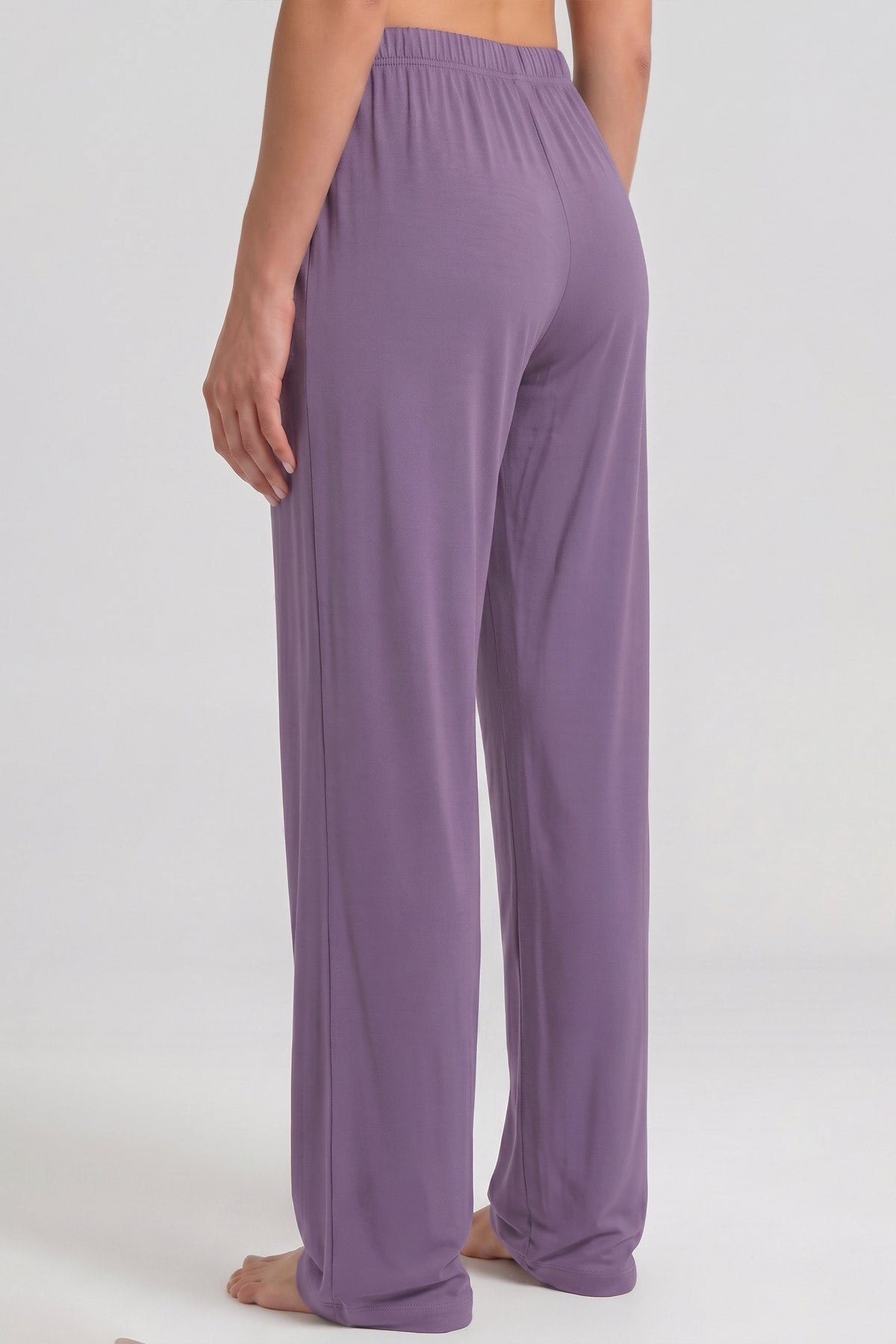 Mısırlı Kadın Viskon Düz Kesim Alt Pijama Koyu Lila