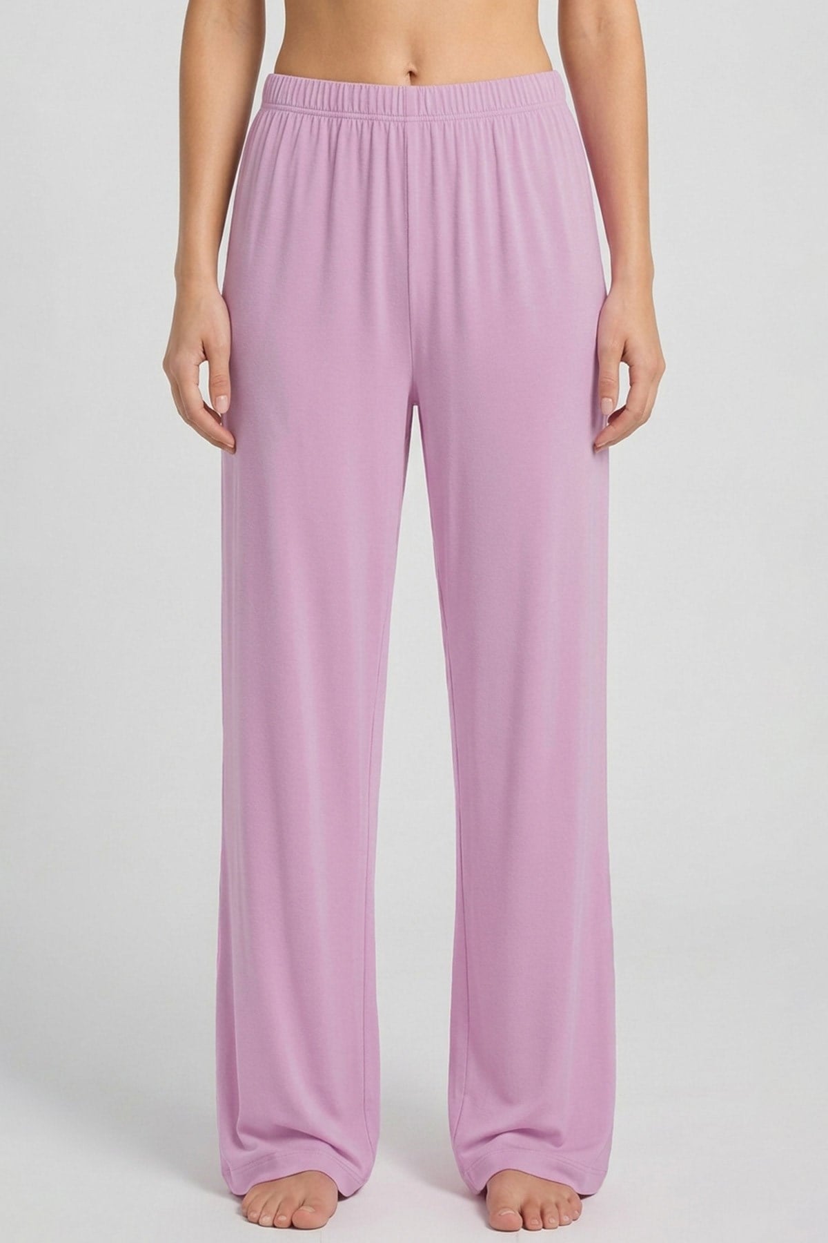 Mısırlı Kadın Viskon Düz Kesim Alt Pijama Koyu Pembe