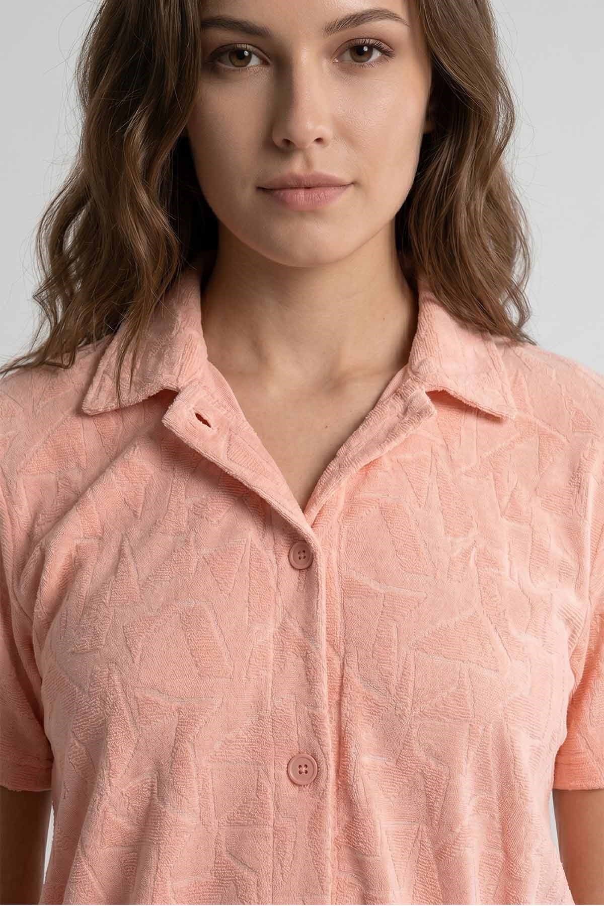 Mısırlı Kadın Polo Yaka Tulum Pembe