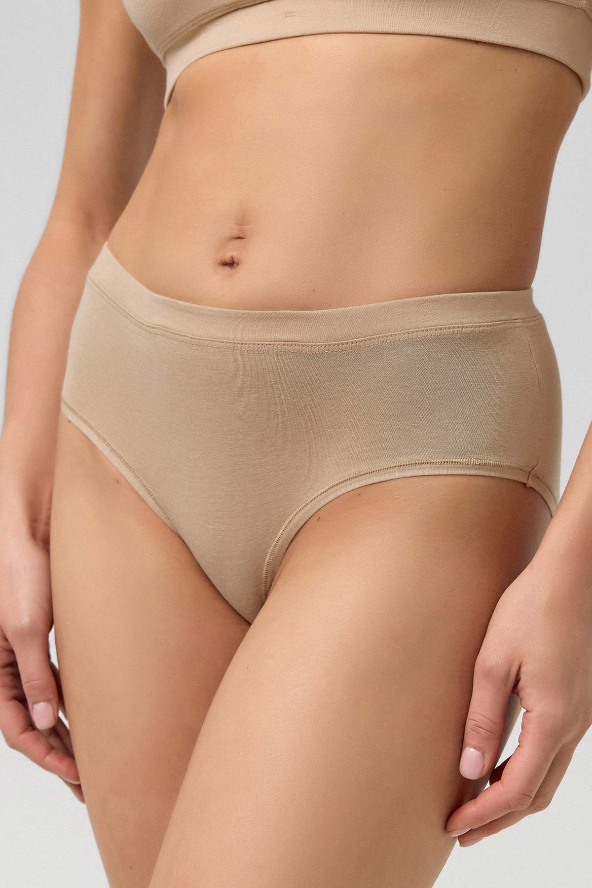 Mısırlı Modal by TENCEL HERA Brief Gizli Lastikli 3lü Slip Külot Ten Rengi