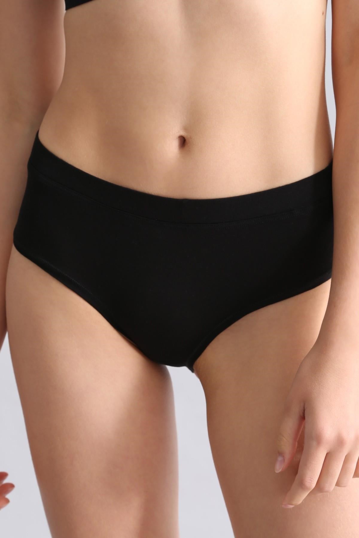 Mısırlı Modal by TENCEL HERA Gizli Lastikli Brazillian 3lü Külot Siyah/Beyaz/Ten
