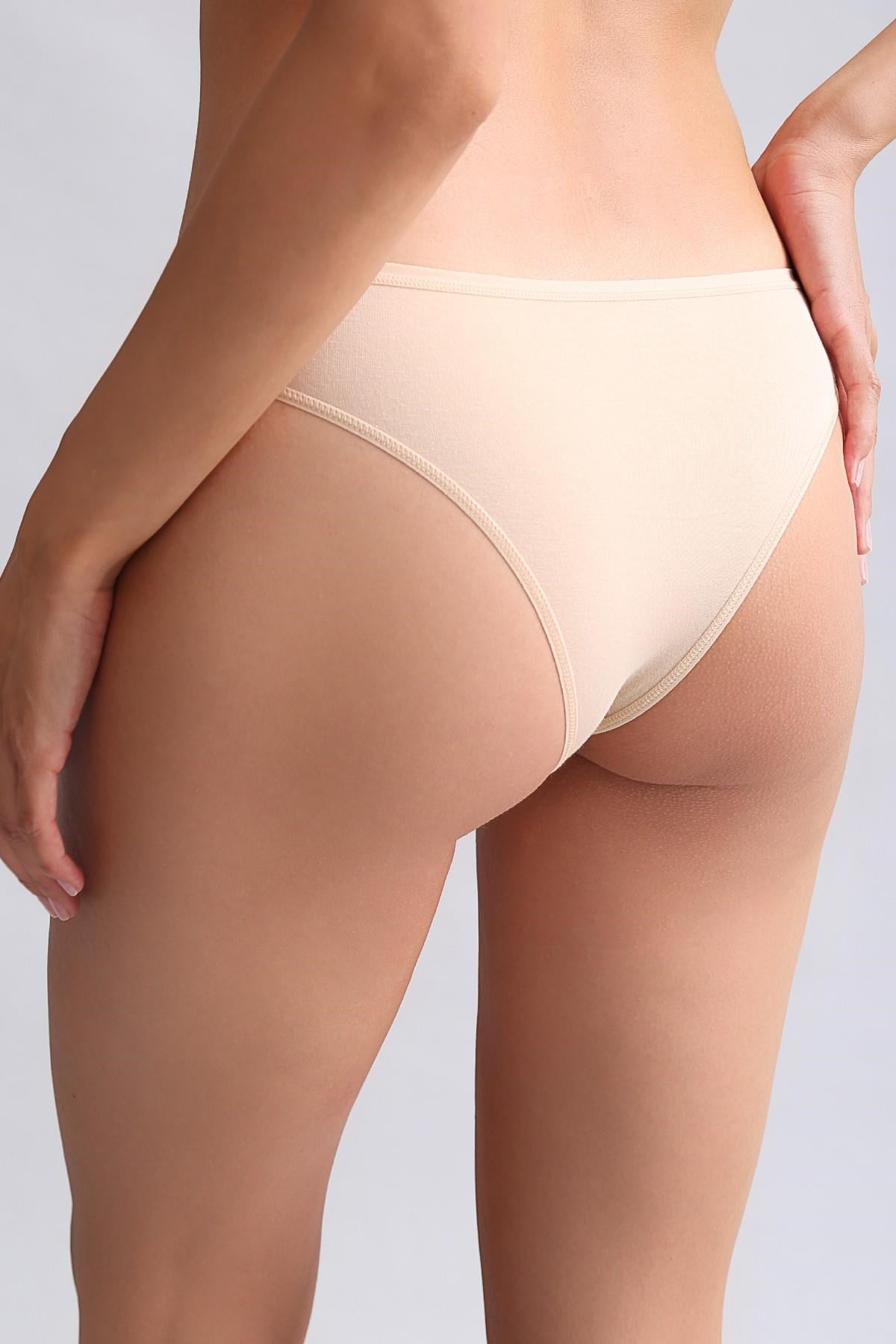 Mısırlı Modal by TENCEL HERA İnce Lastikli 3lü Brazillian Külot Ten