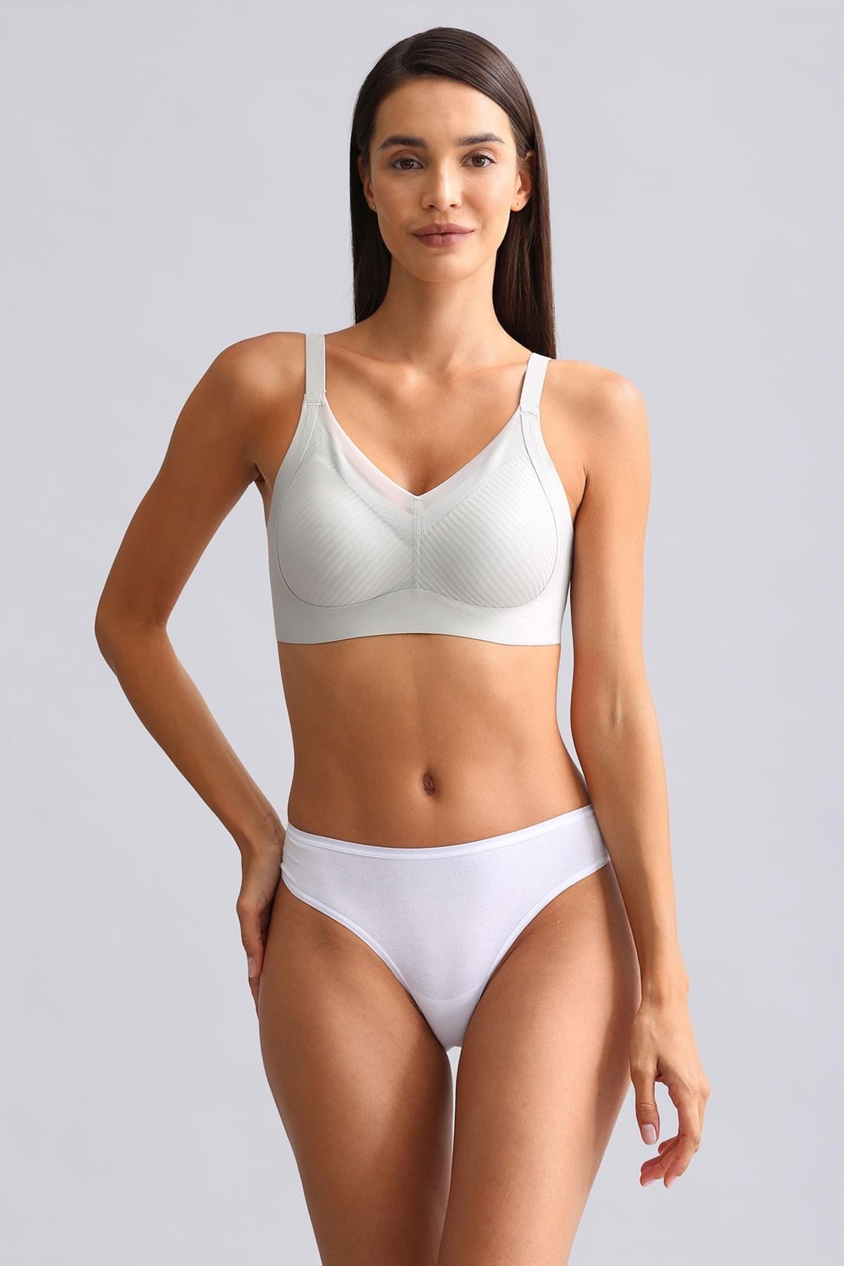 Mısırlı Modal by TENCEL HERA İnce Lastikli 3lü Brazillian Külot Beyaz